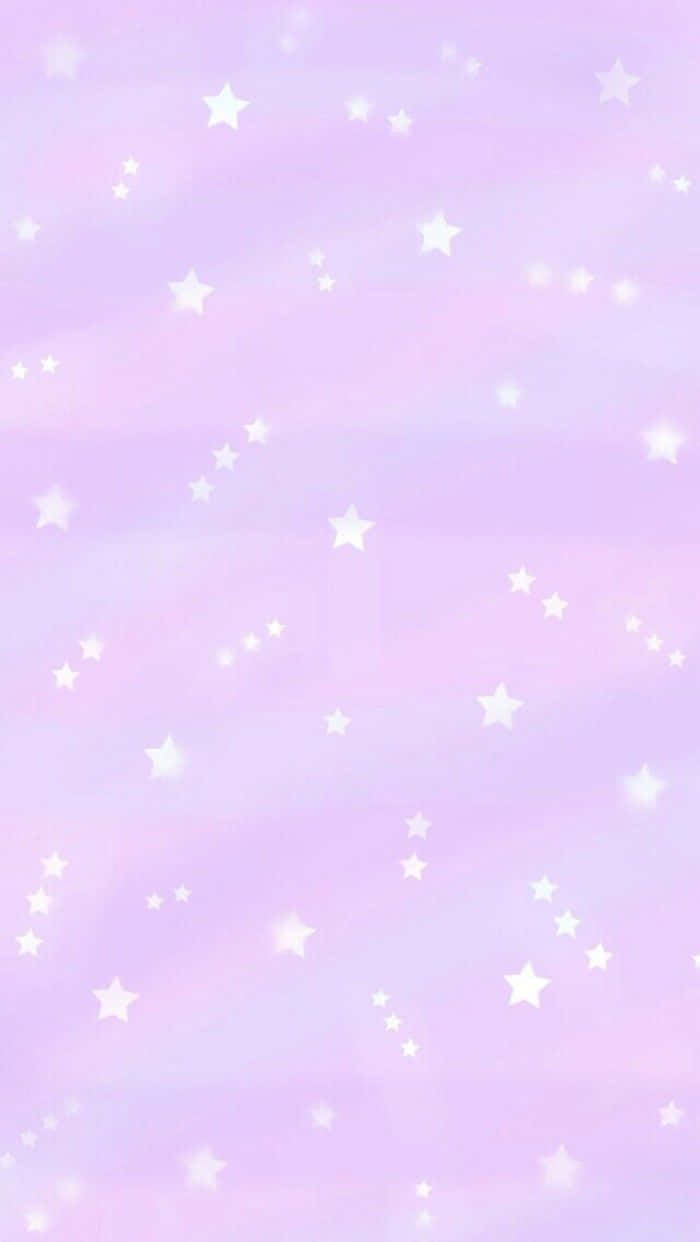 Lavender Purple, White Stars, Soft pastel purple gradient sky, SD Phone Wallpaper