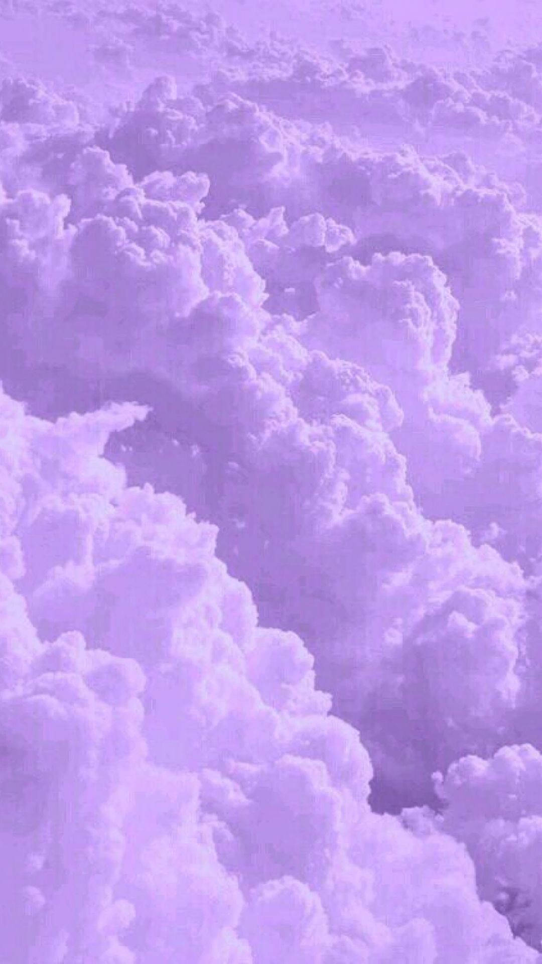 lavender light, fluffy clouds, aerial view, Full HD Phone Wallpaper