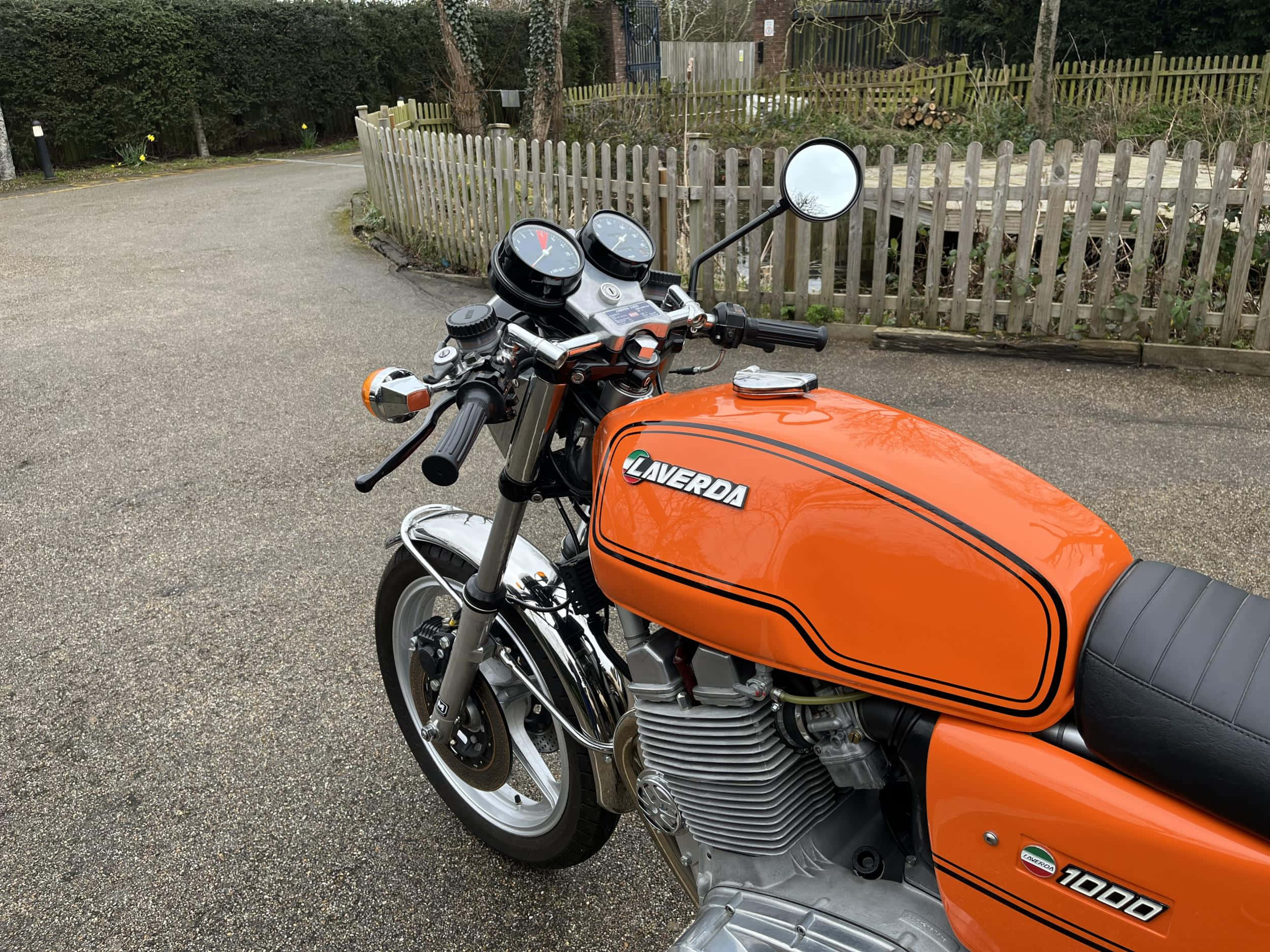 Laverda 1000, vibrant orange, gravel driveway, Full HD Desktop Wallpaper