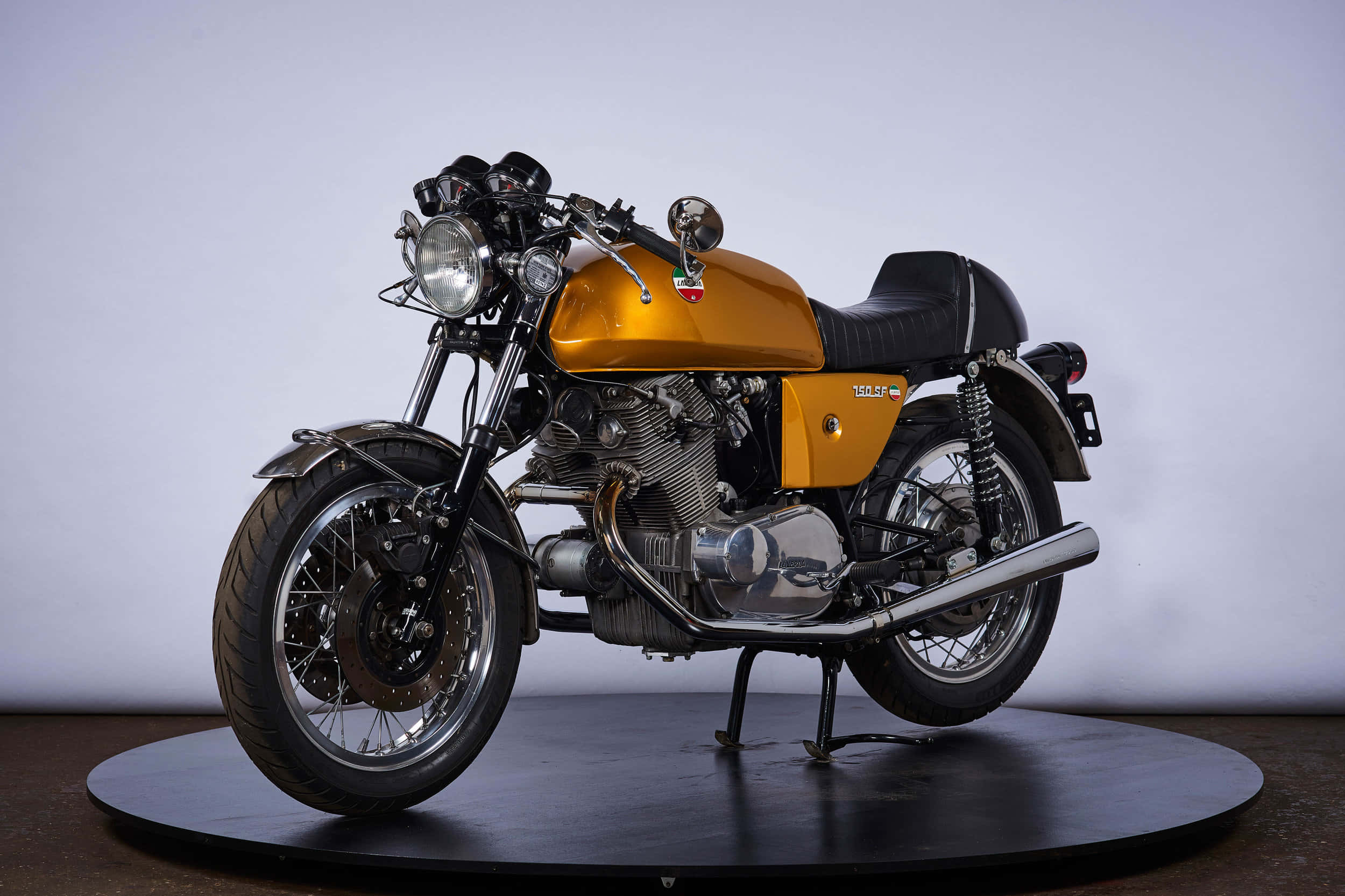 Laverda, vintage motorcycle, gold, Full HD Desktop Wallpaper