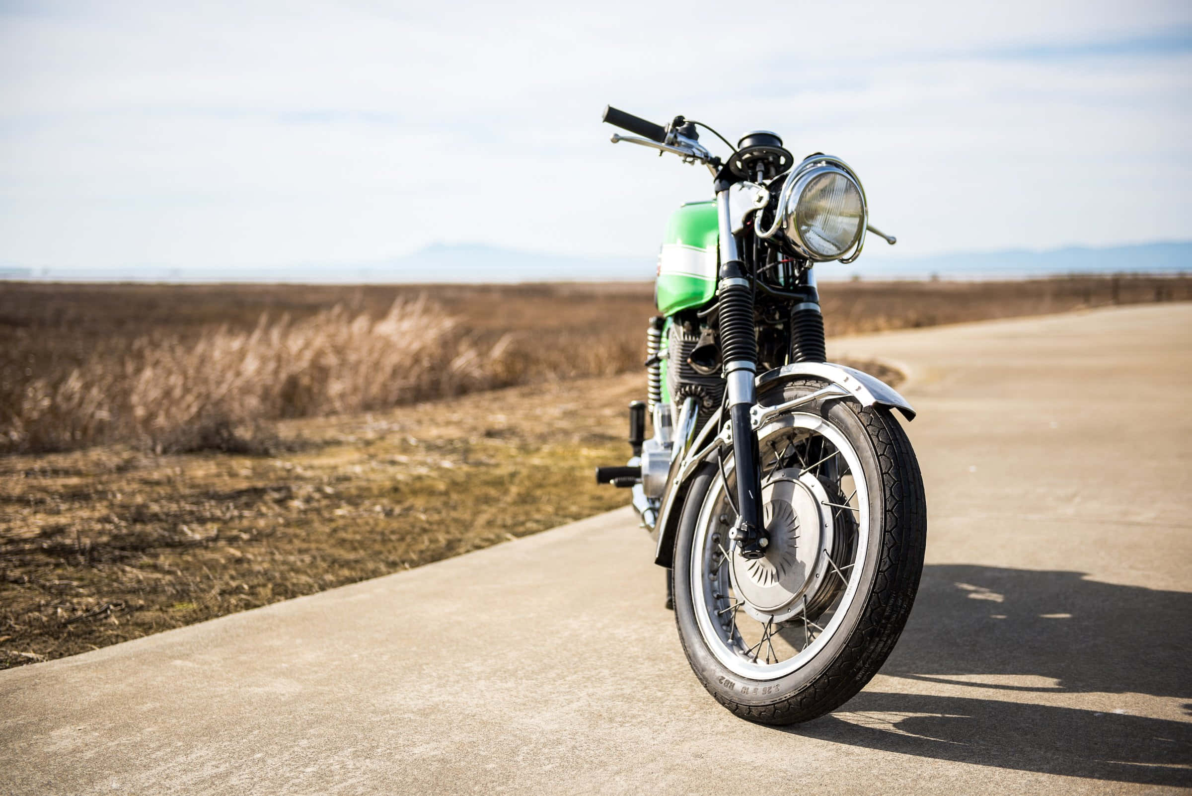 Laverda, vintage green motorcycle, chrome accents, Full HD Desktop Wallpaper