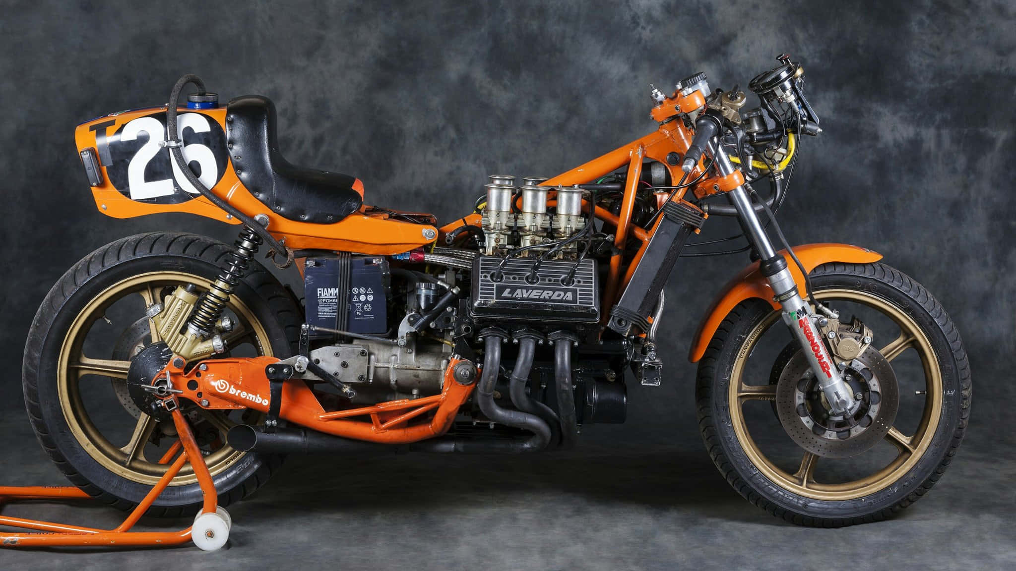 Laverda, orange, vintage racing motorcycle, Full HD Desktop Wallpaper