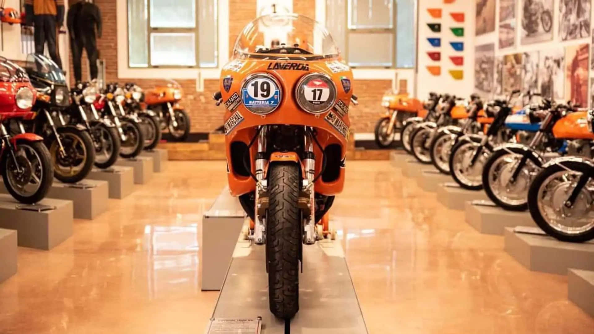 Laverda, vintage racing motorcycle, number 19, Full HD Desktop Wallpaper