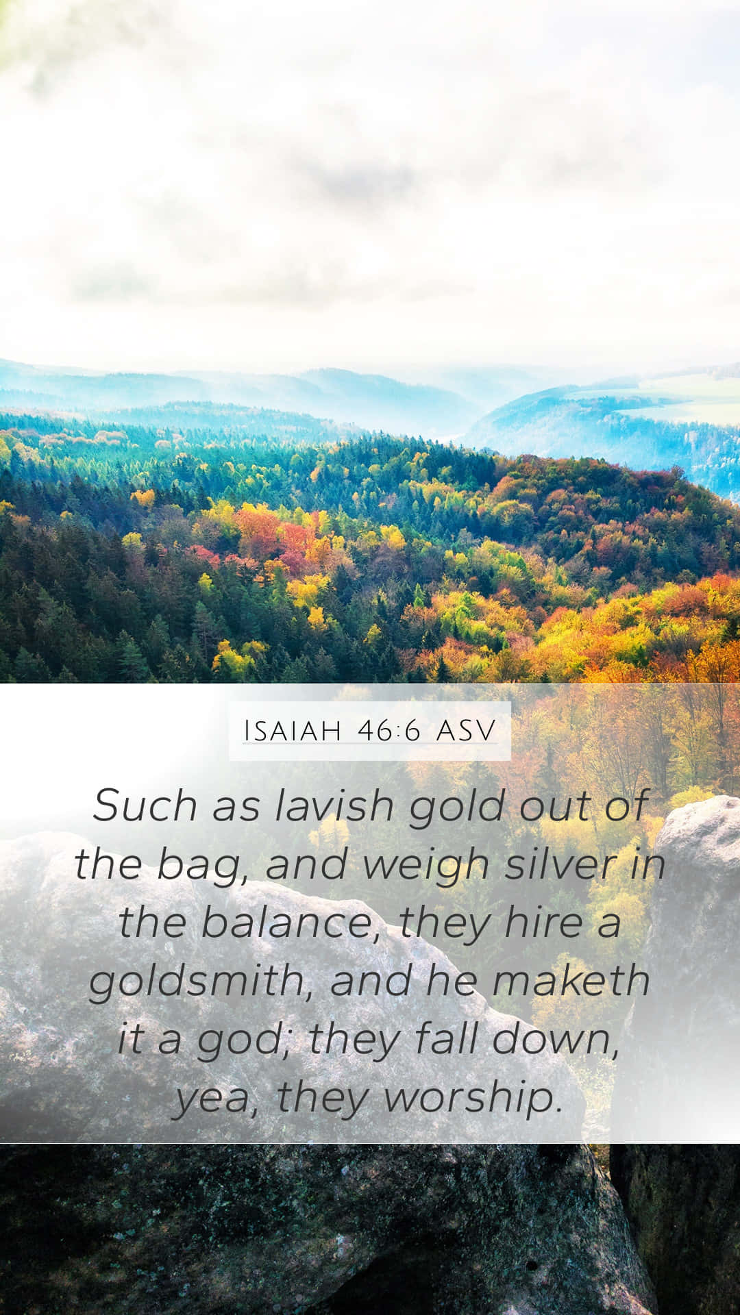 Lavish Quote, misty autumn valley, colorful forests, Full HD Phone Wallpaper