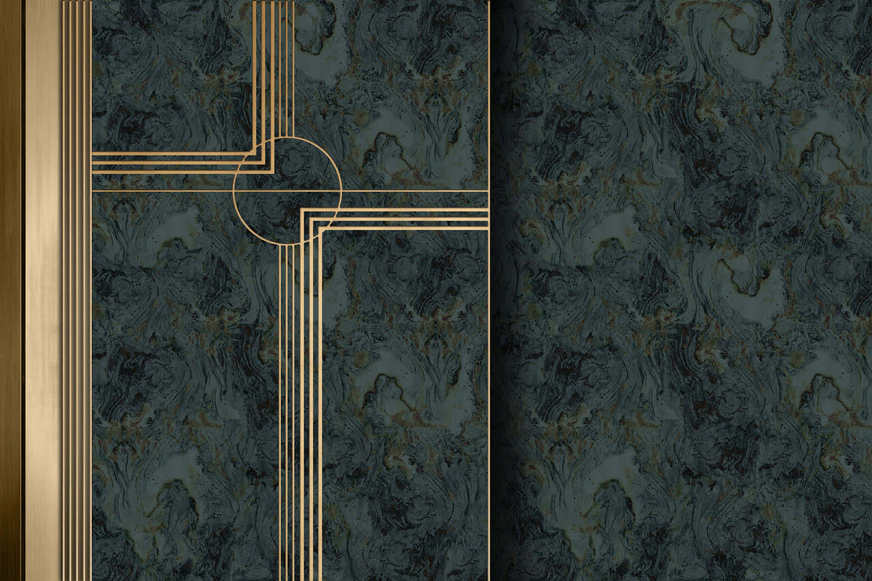 Lavish, marbled wall, dark teal marble, HD Desktop Wallpaper