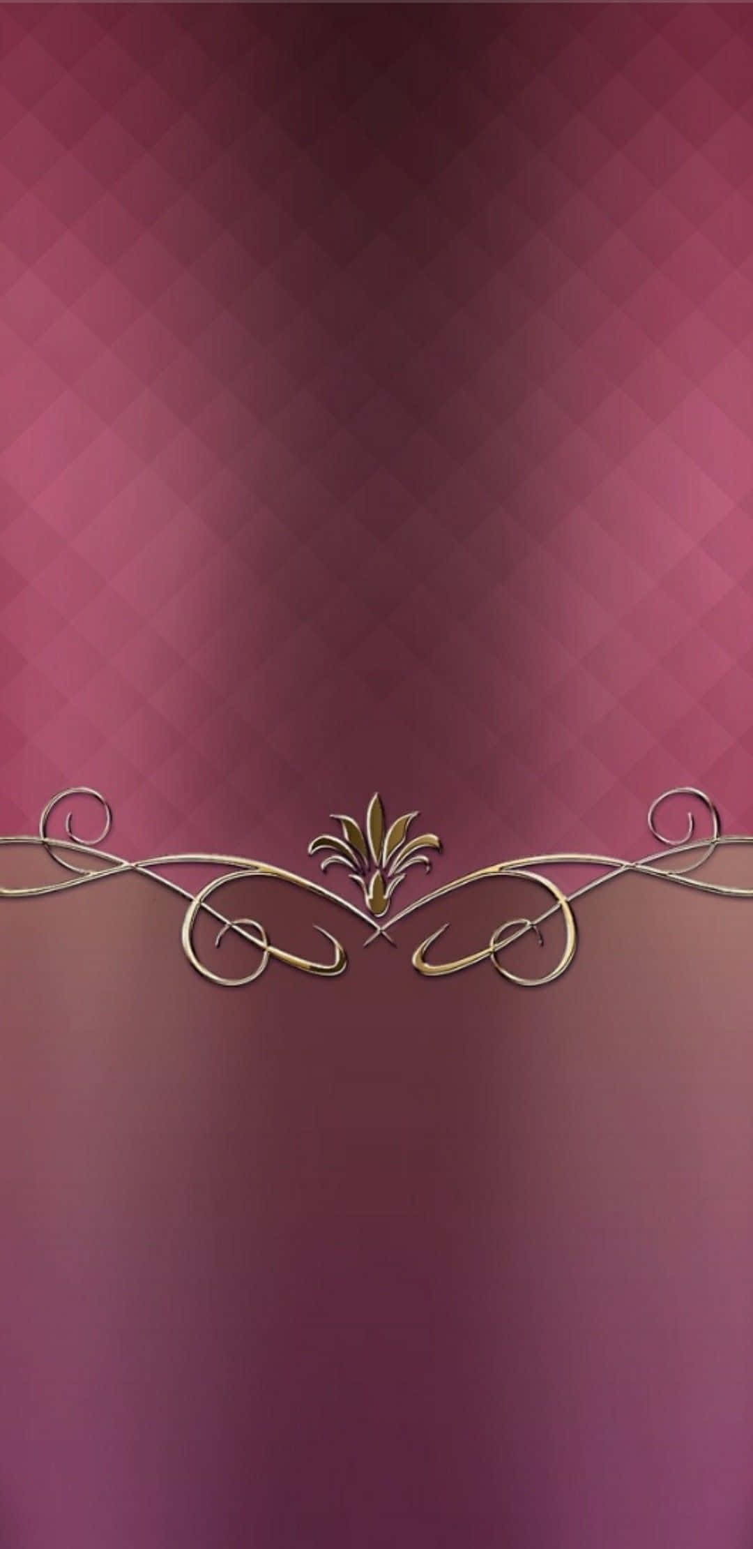 Lavish Accent, gradient magenta, gold ornate flourish, Full HD Phone Wallpaper