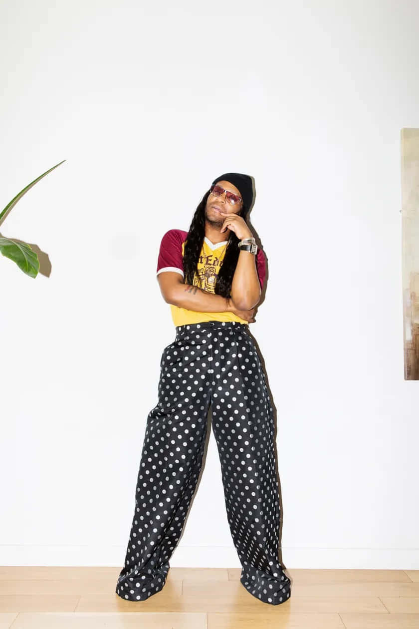 Law Roach, polka-dot pants, sunglasses, SD Phone Wallpaper