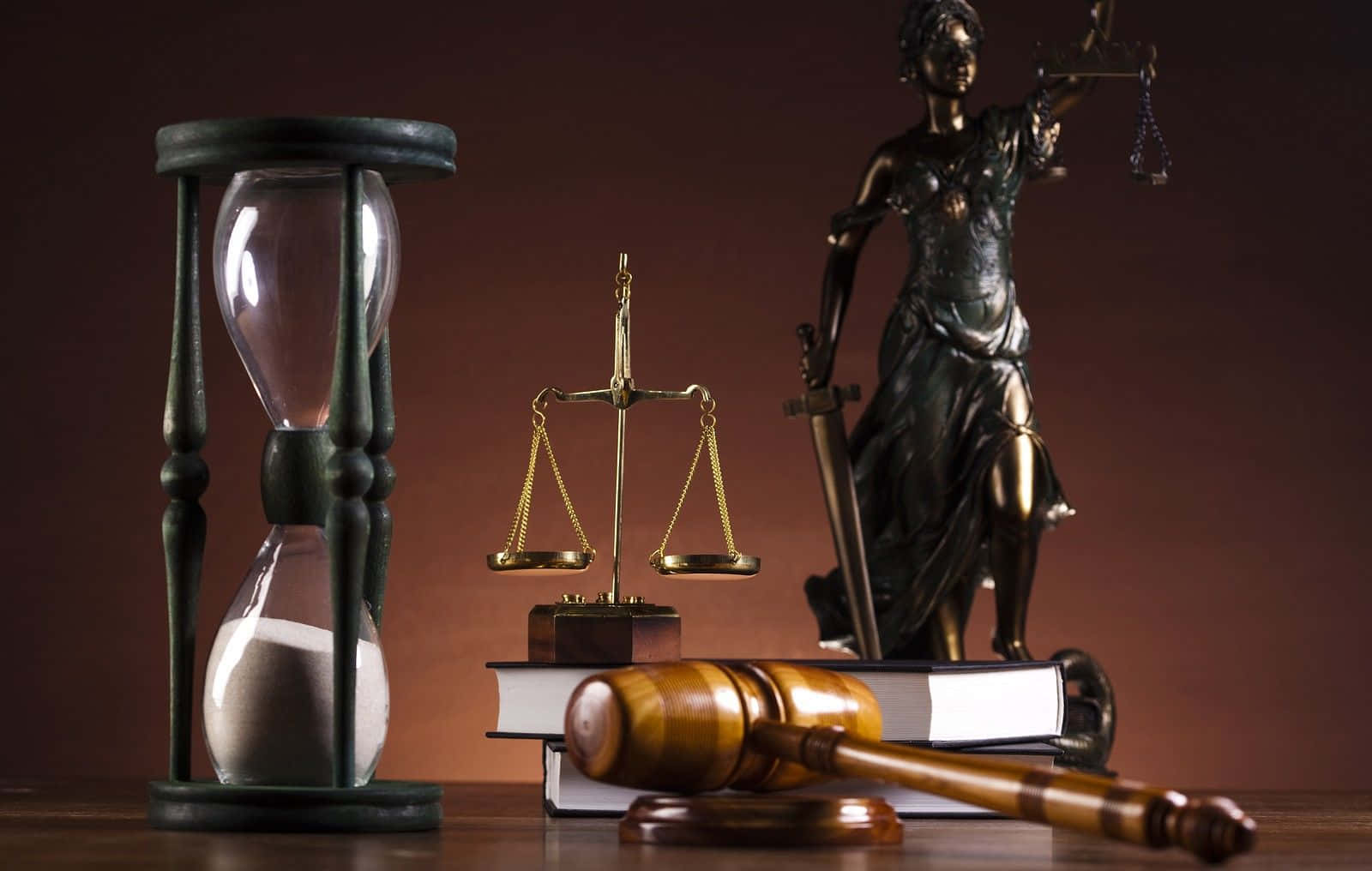 gavel, books, scales, HD Desktop Wallpaper