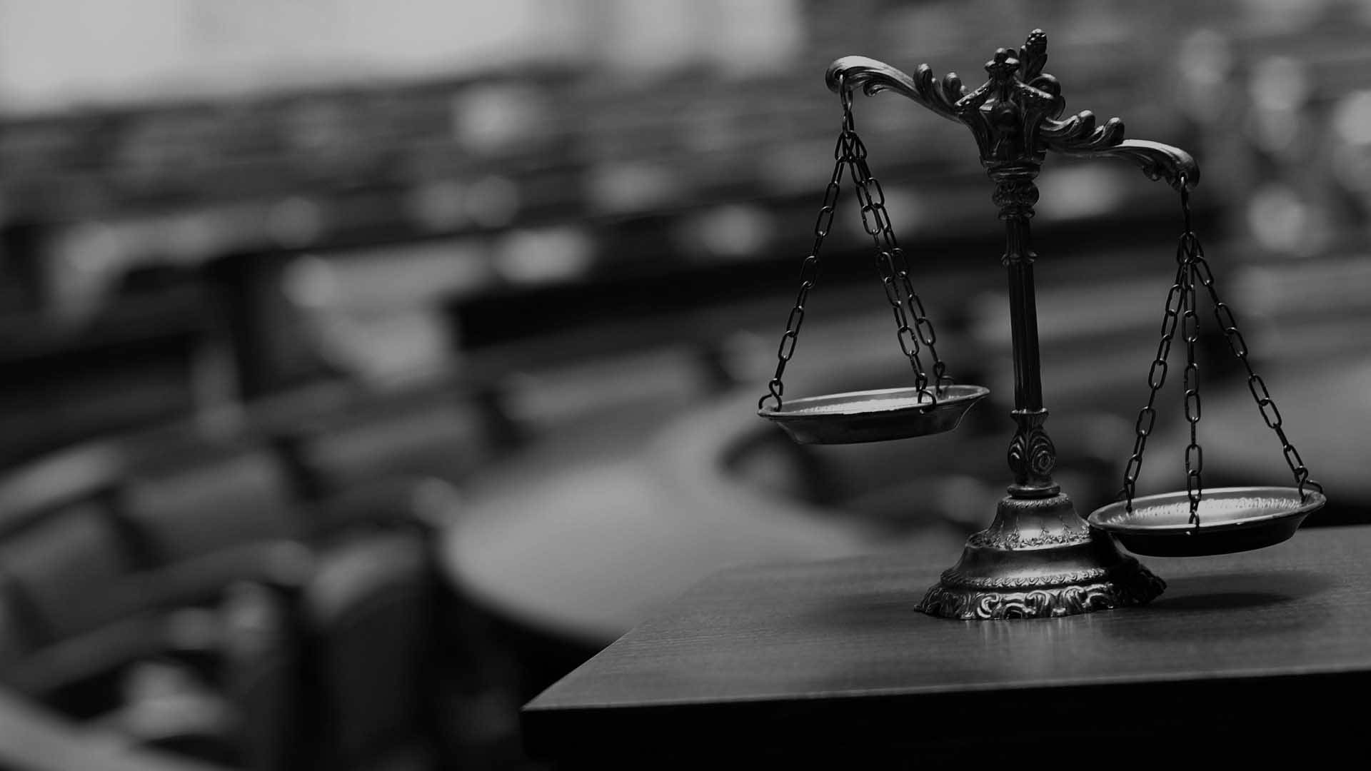 Monochrome Lawyer Scales, justice scale, courtroom table, Full HD Desktop Wallpaper