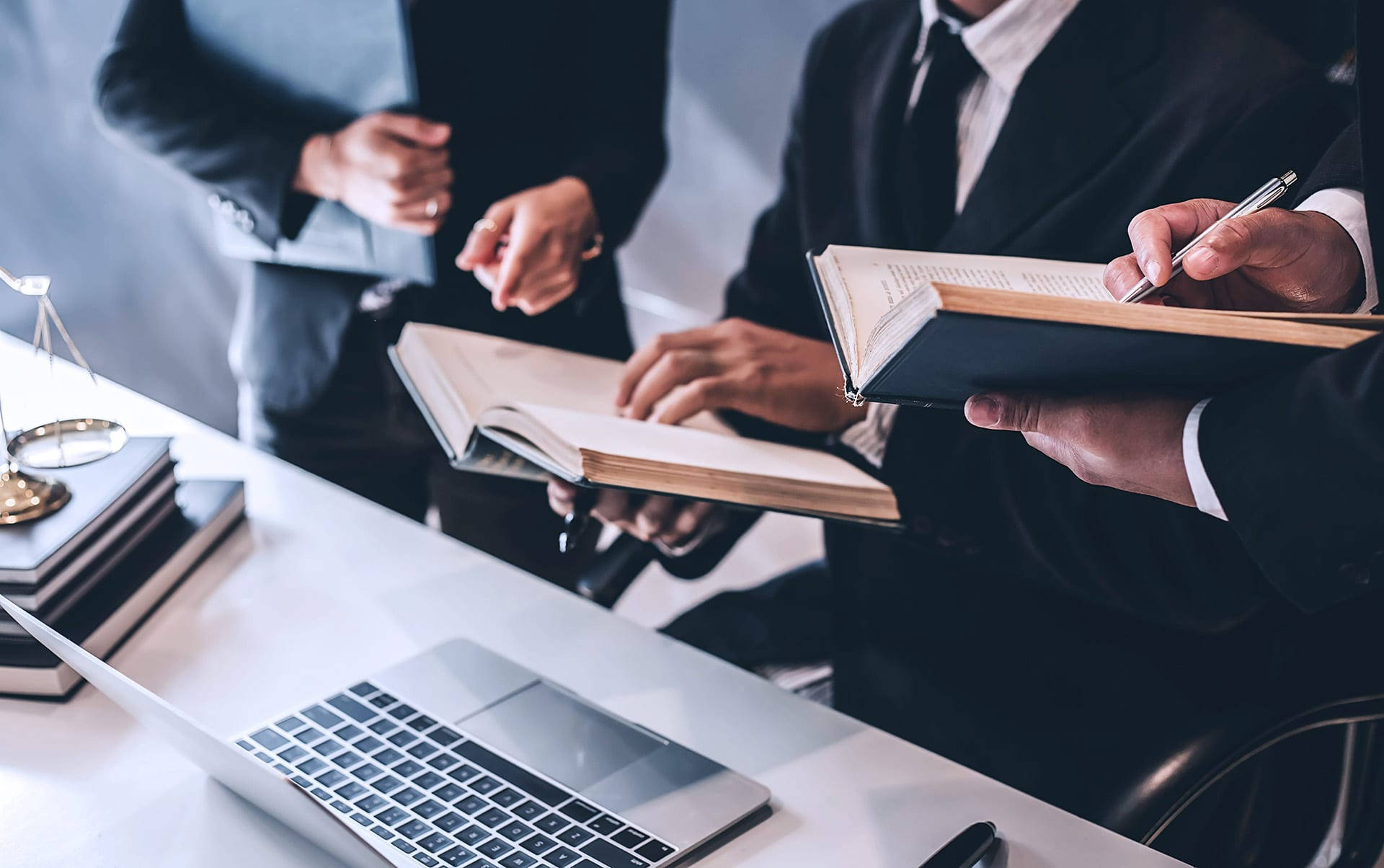 Lawyer, modern office desk, laptop, Full HD Desktop Wallpaper
