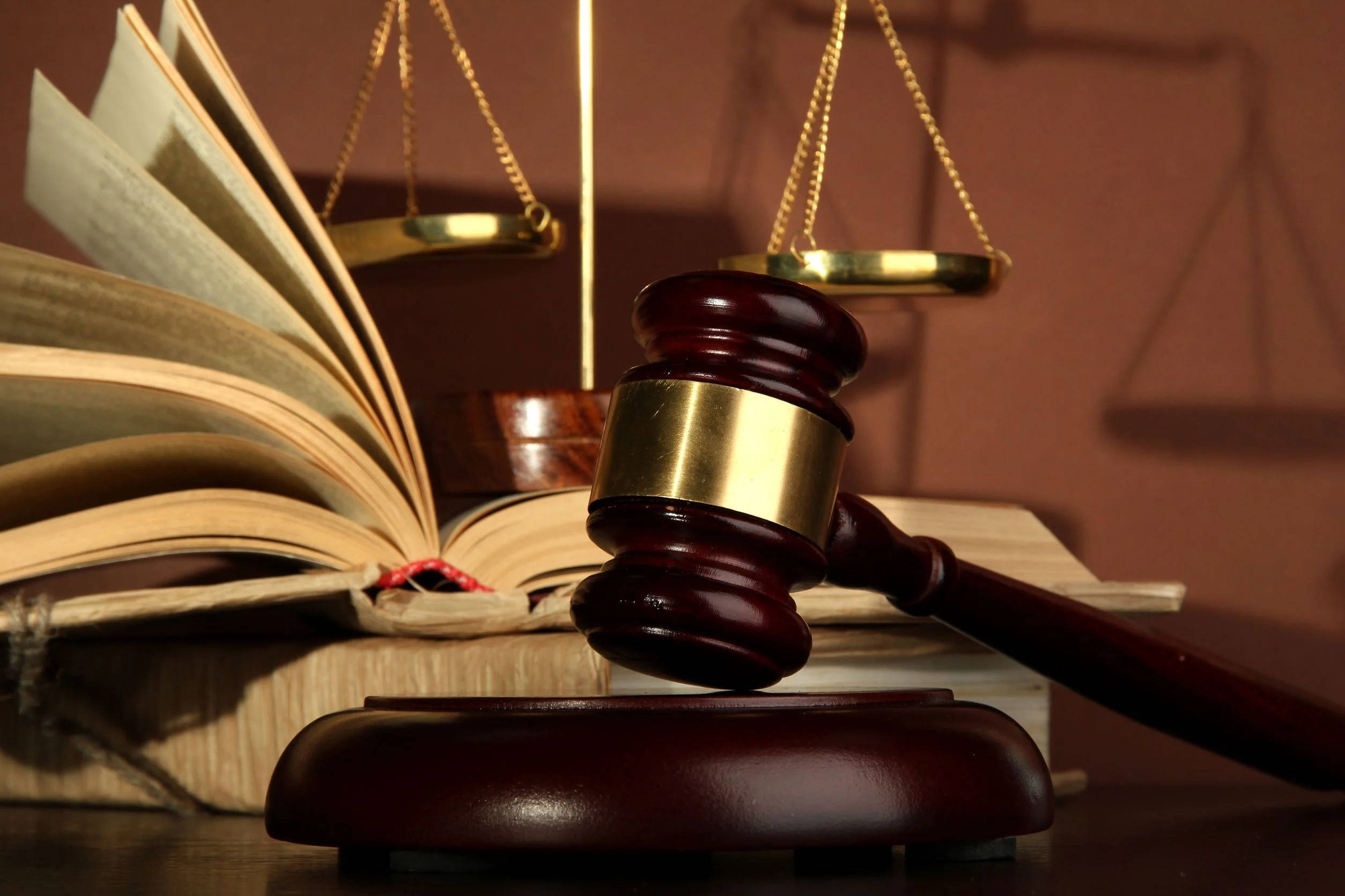 gavel, legal book, golden scales of justice, Full HD Desktop Wallpaper