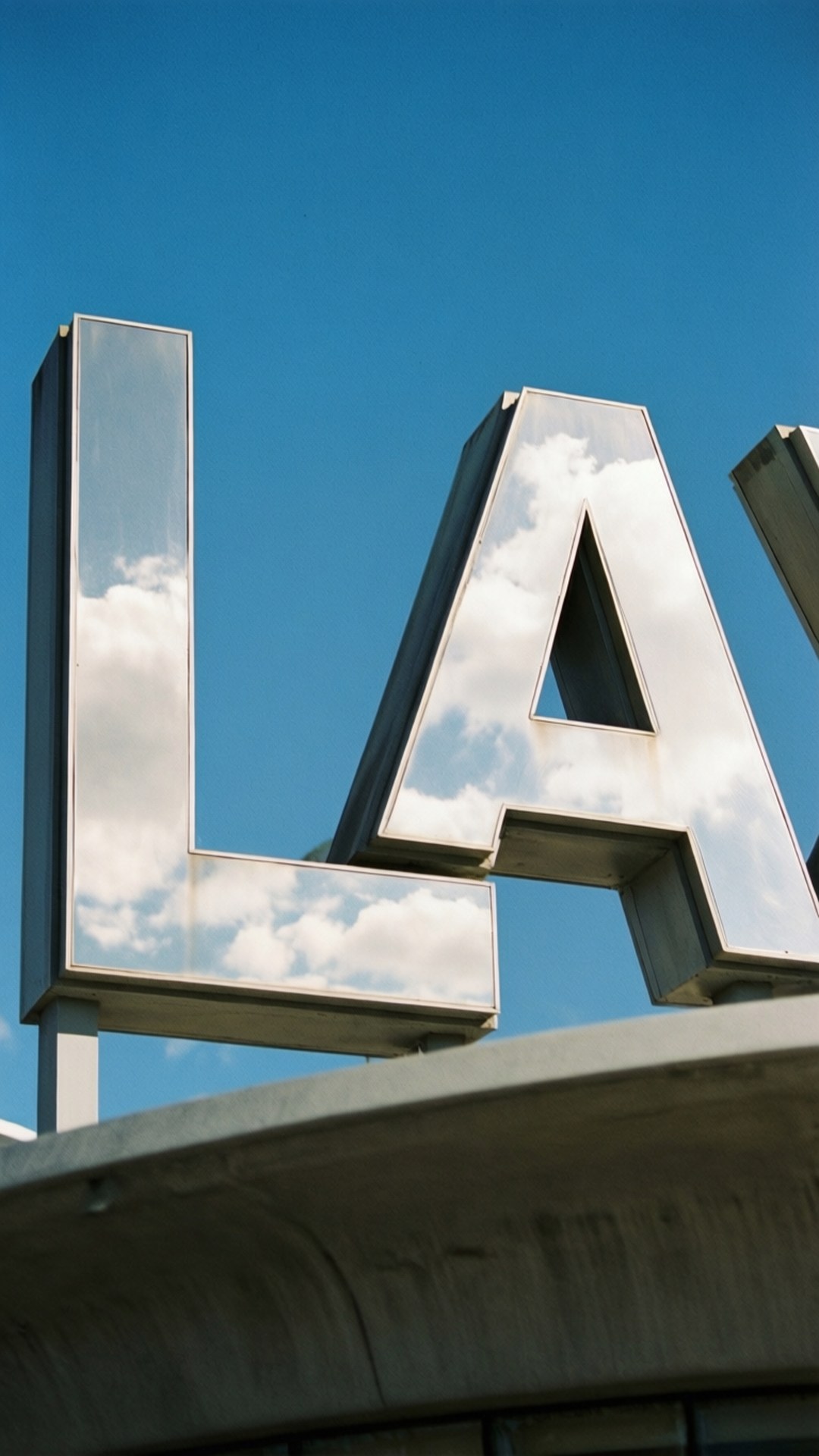 LAX sign, blue sky, clouds, Full HD Phone Wallpaper