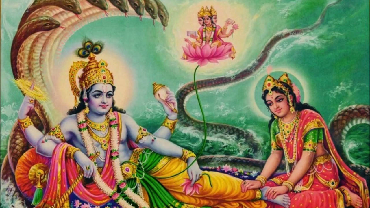 Laxmi Narayan, snake tails, coiled serpent, HD Desktop Wallpaper