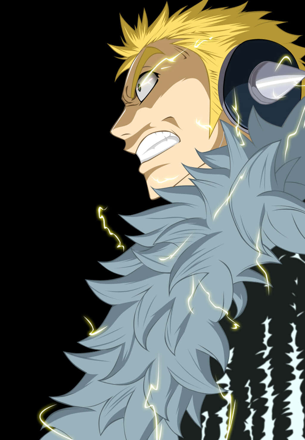 Laxus Dreyar, spiky-haired anime character, glowing eyes, HD Phone Wallpaper