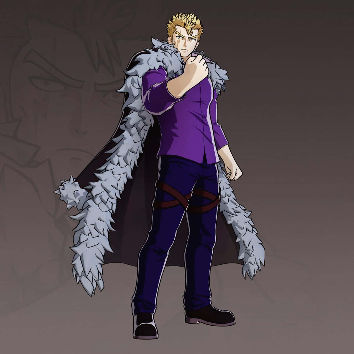 Laxus Dreyar, spiky blonde hair, purple outfit, SD Desktop Wallpaper