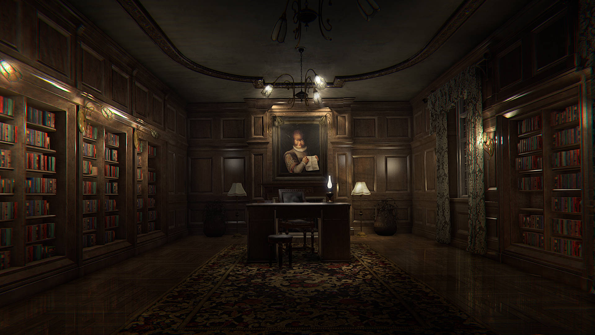 Layers Of Fear, study room, grand library, Full HD Desktop Wallpaper