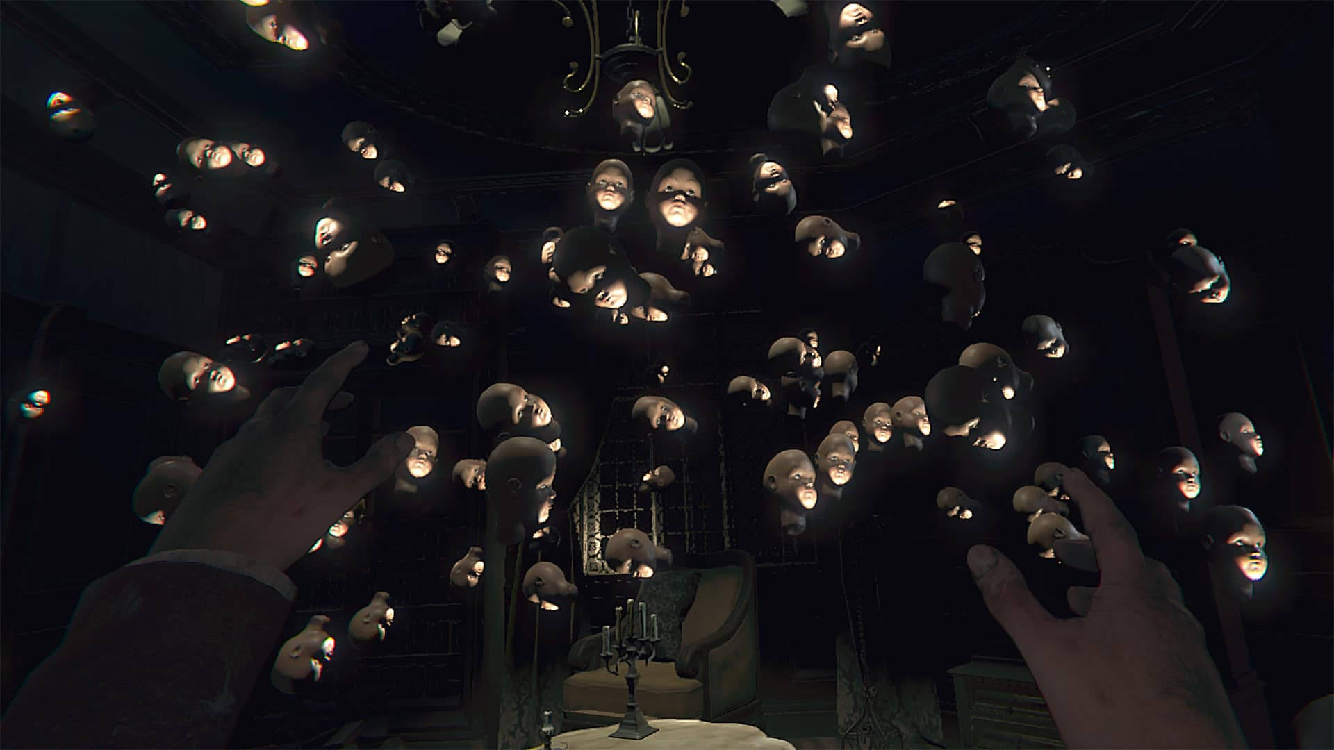 Layers Of Fear, floating baby heads, glowing floating heads, Full HD Desktop Wallpaper