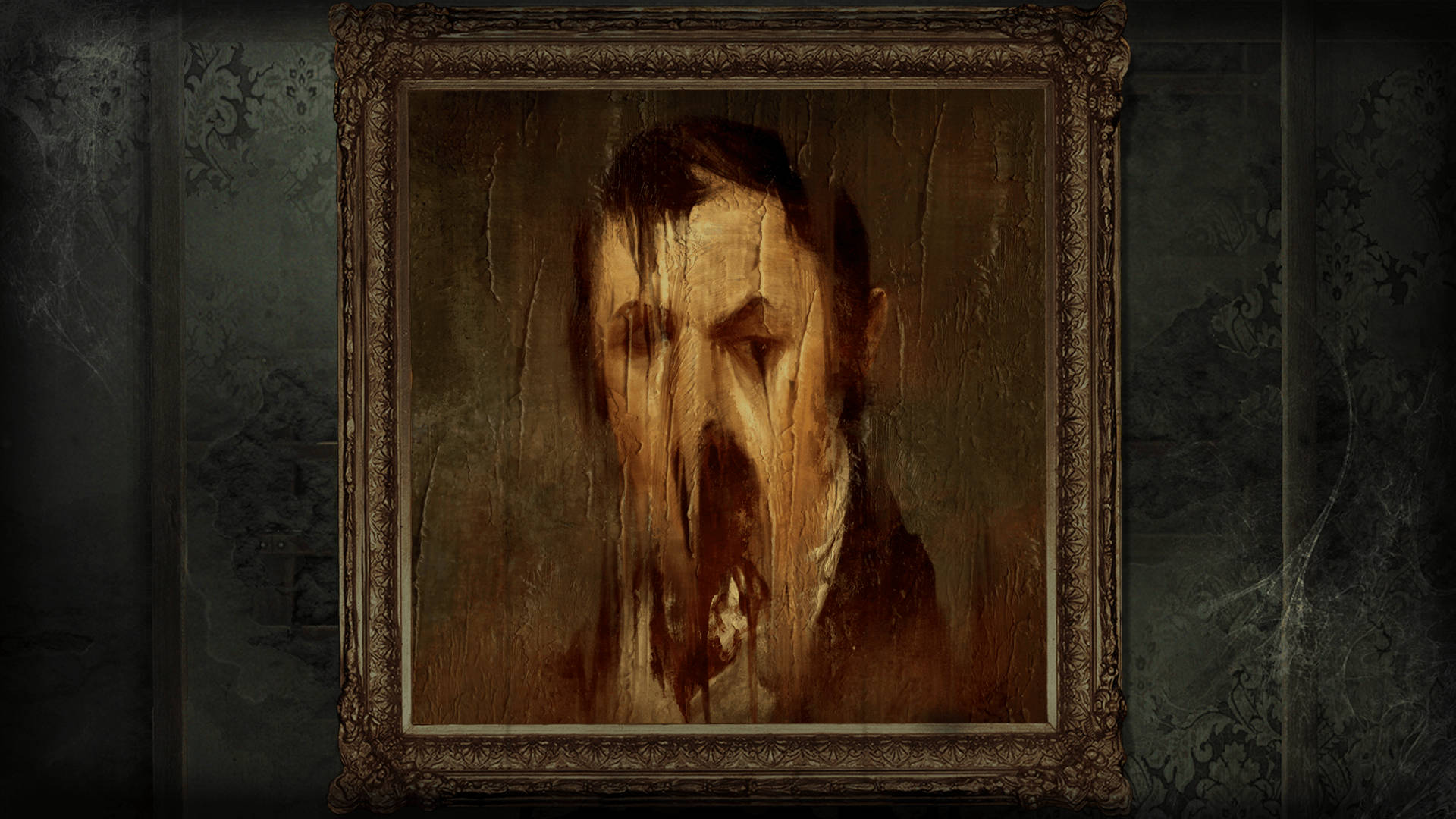Layers Of Fear, melting painter portrait, grotesque portrait painting, Full HD Desktop Wallpaper