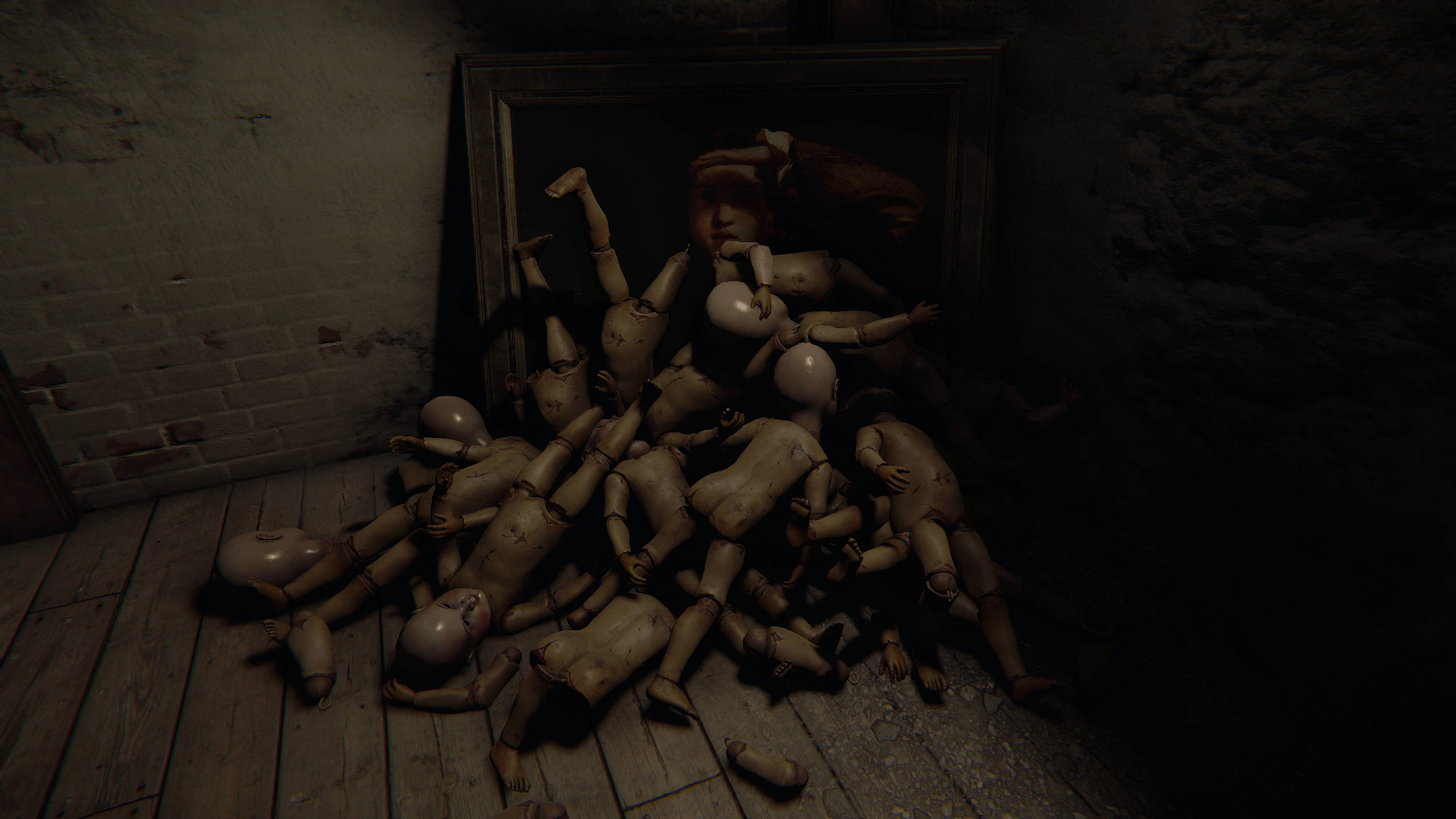 Layers Of Fear, broken baby mannequins, wooden dolls, 2K Desktop Wallpaper