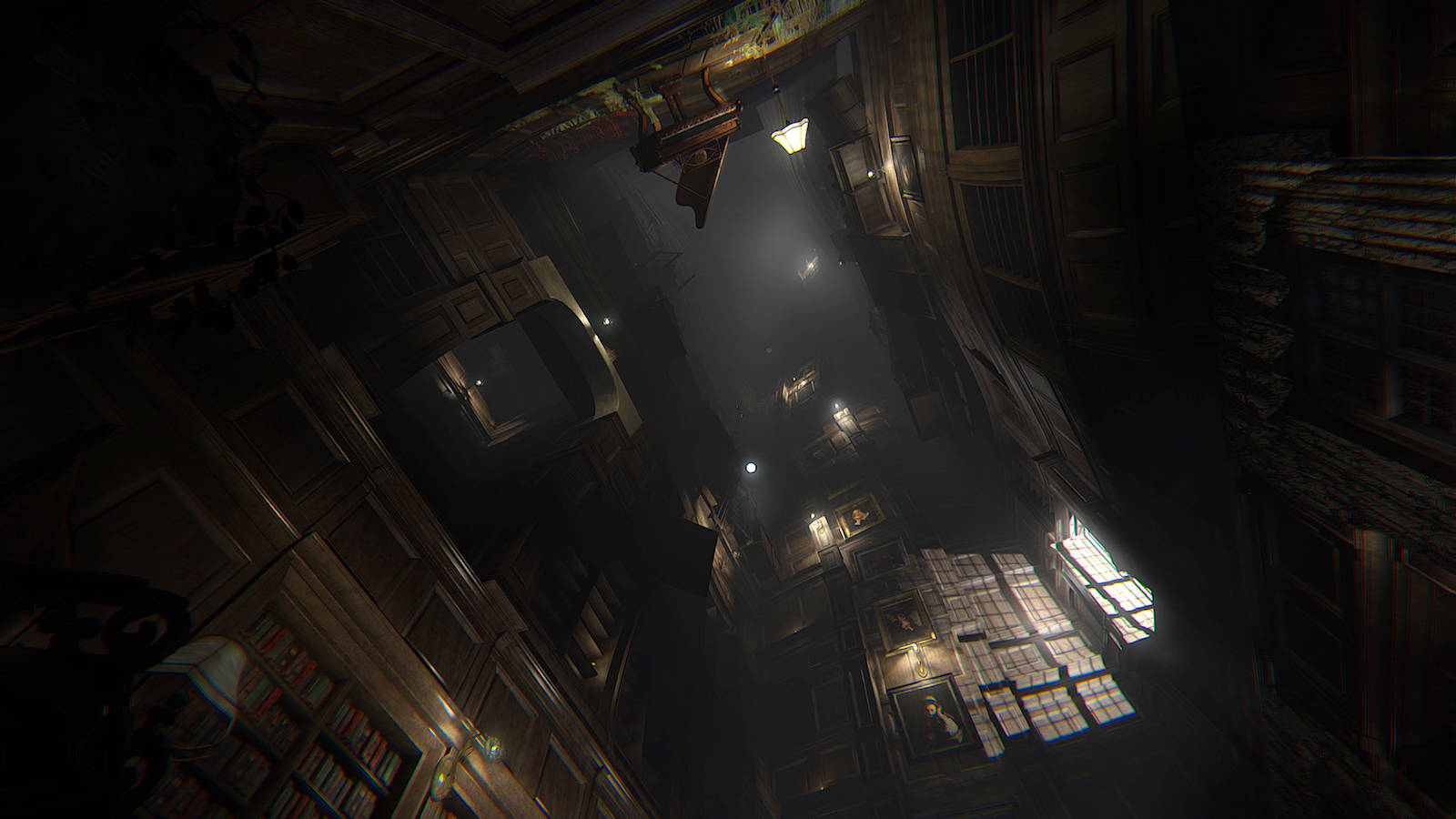 Layers Of Fear, upside-down room, tilted library, HD Desktop Wallpaper