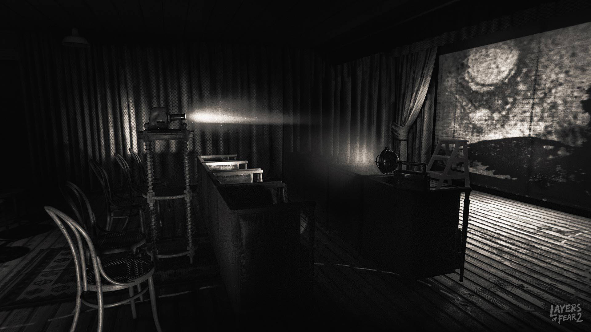Layers Of Fear, vintage projector film, theater room, Full HD Desktop Wallpaper
