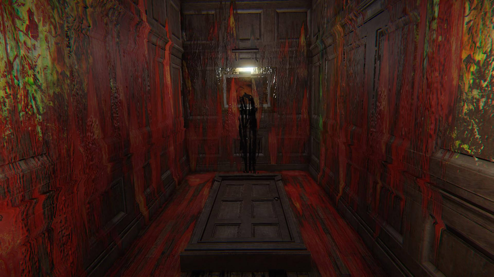 Layers Of Fear, bloody smeared walls, dark wooden hallway, Full HD Desktop Wallpaper