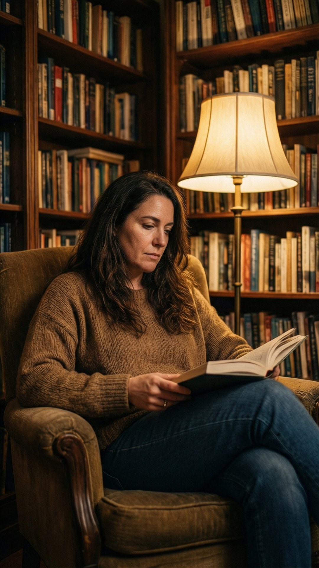 Laysla De Oliveira, cozy library, afternoon, Full HD Phone Wallpaper