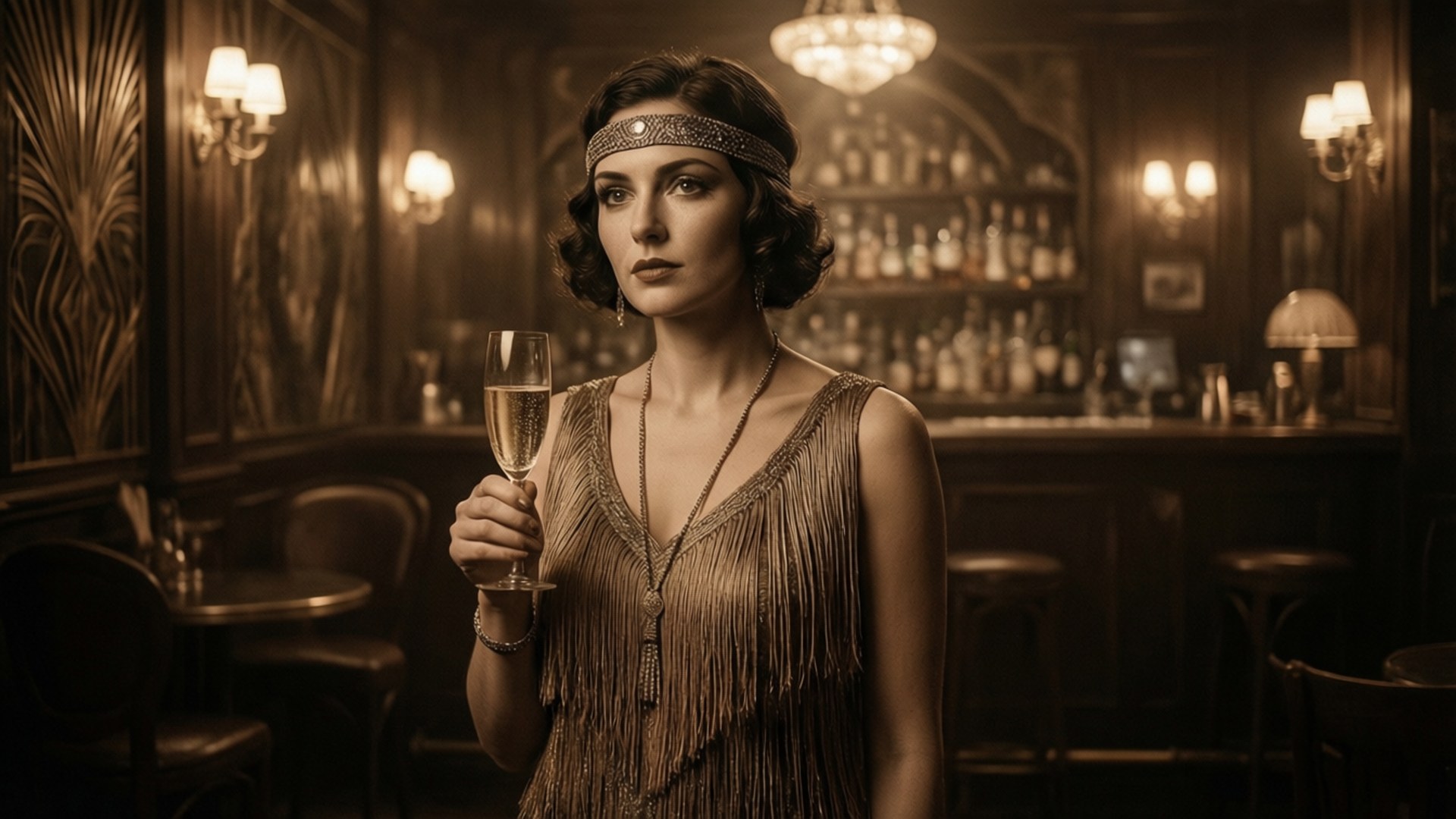 Laysla De Oliveira, 1920s flapper dress, speakeasy, Full HD Desktop Wallpaper