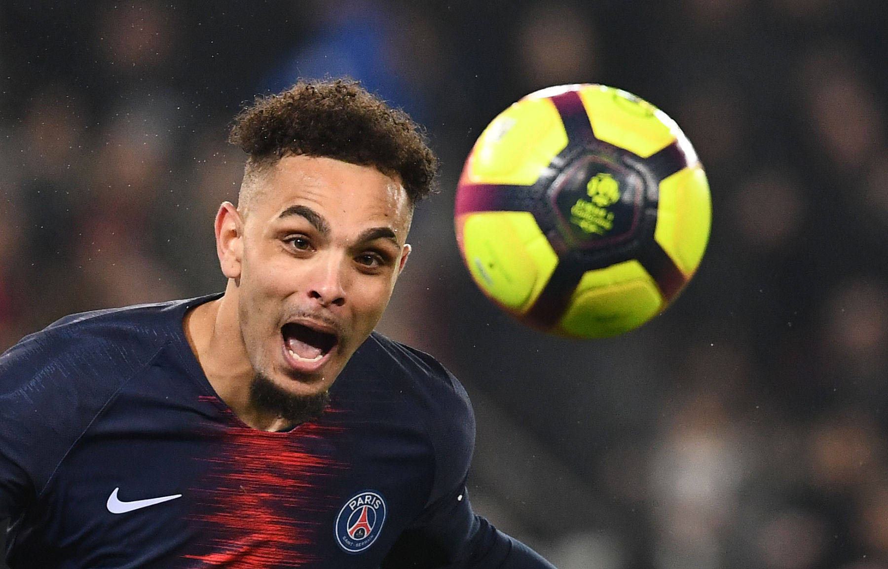 Layvin Kurzawa, ball head, dark jersey, HD Desktop Wallpaper