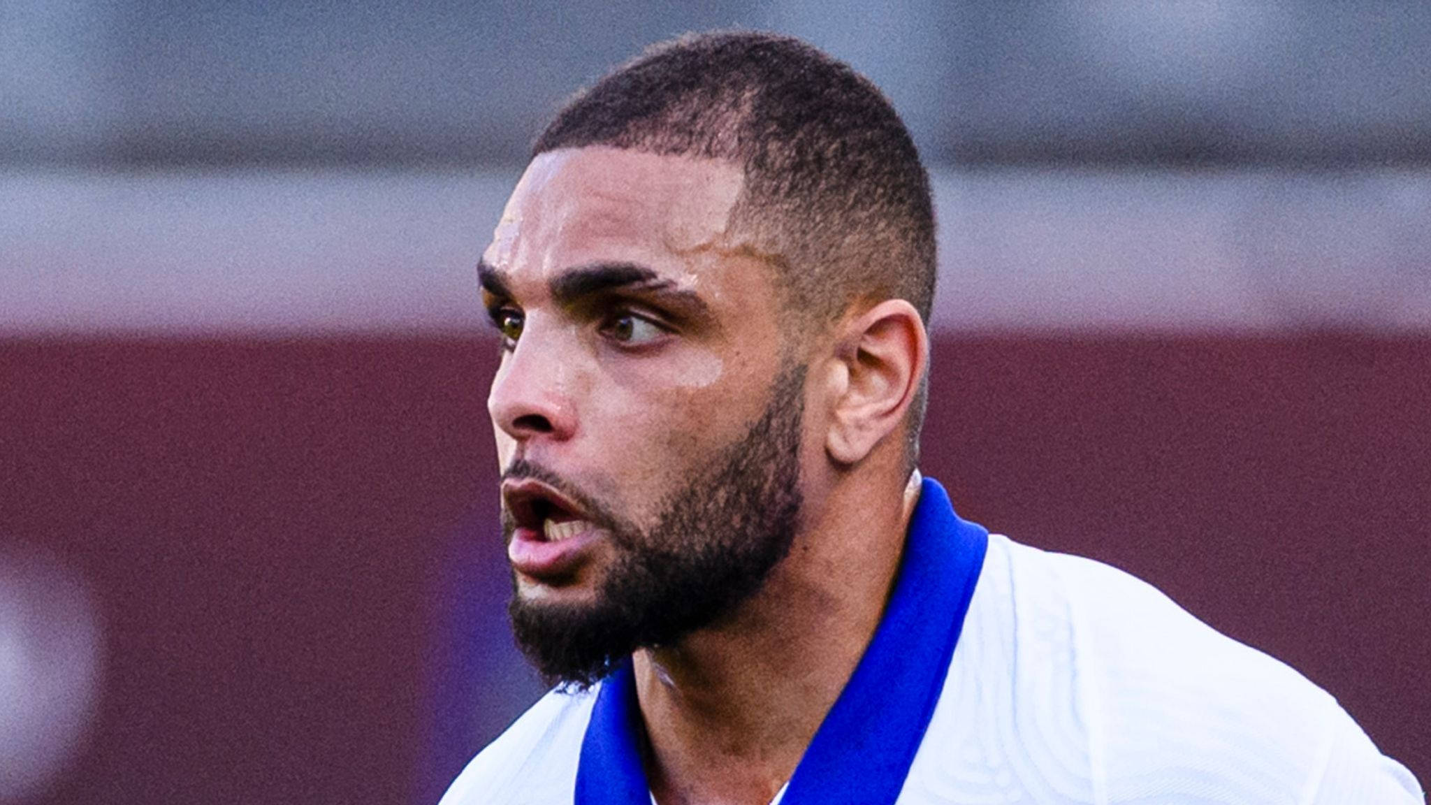 Layvin Kurzawa, white jersey, blue collar, Full HD Desktop Wallpaper
