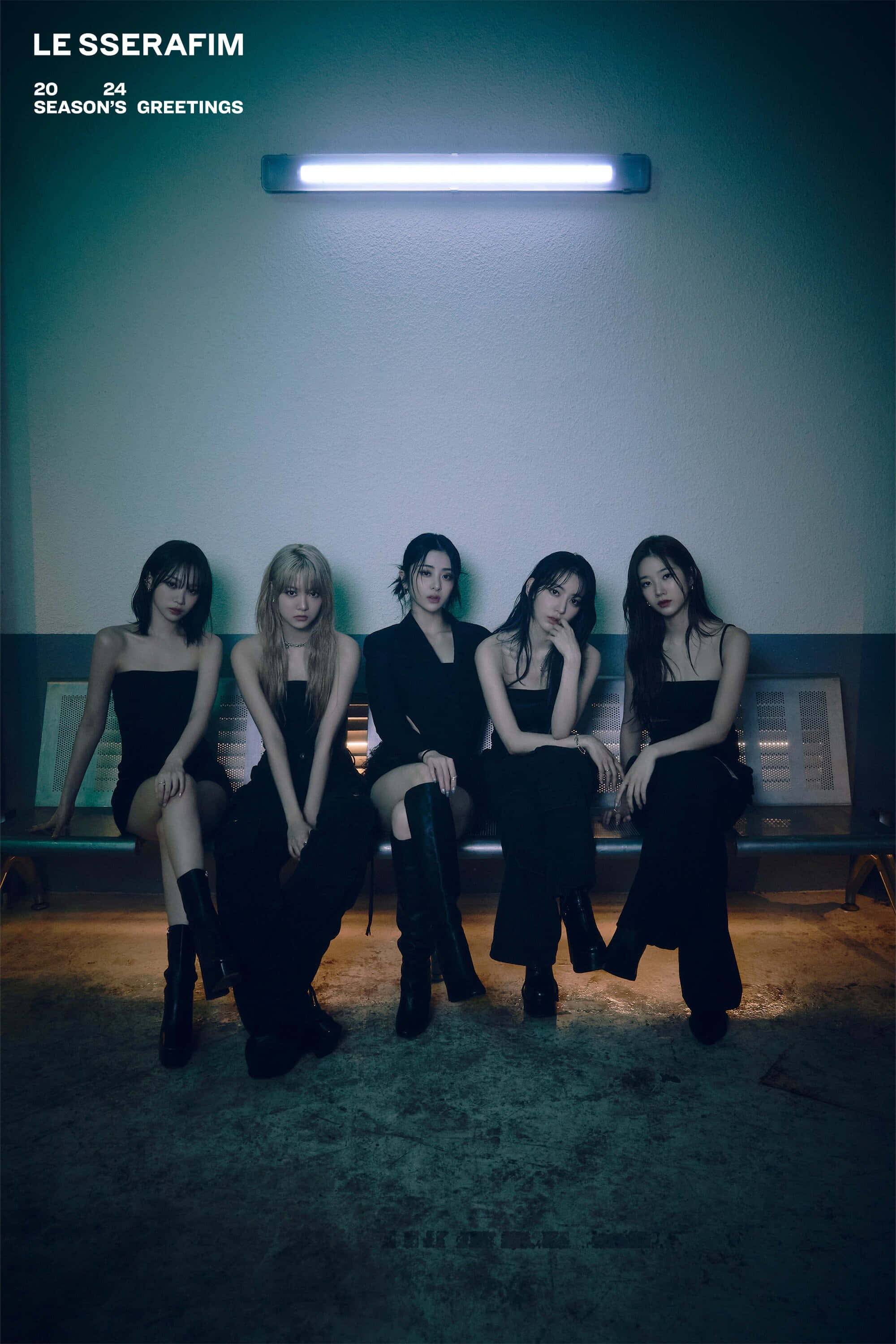 Le Sserafim, Seasons Greetings2024, black outfits, 2K Phone Wallpaper