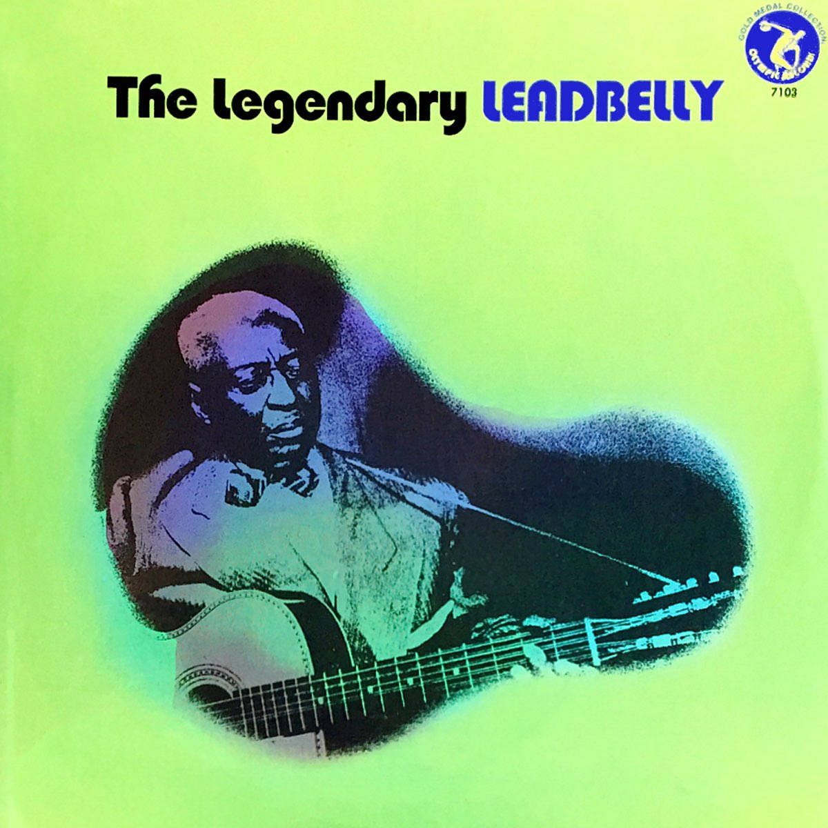 Leadbelly, guitar, vibrant lime green background, SD Desktop Wallpaper