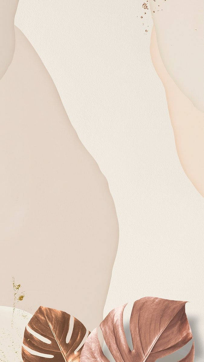 Neutral iPhone, brown leaf, beige, SD Phone Wallpaper