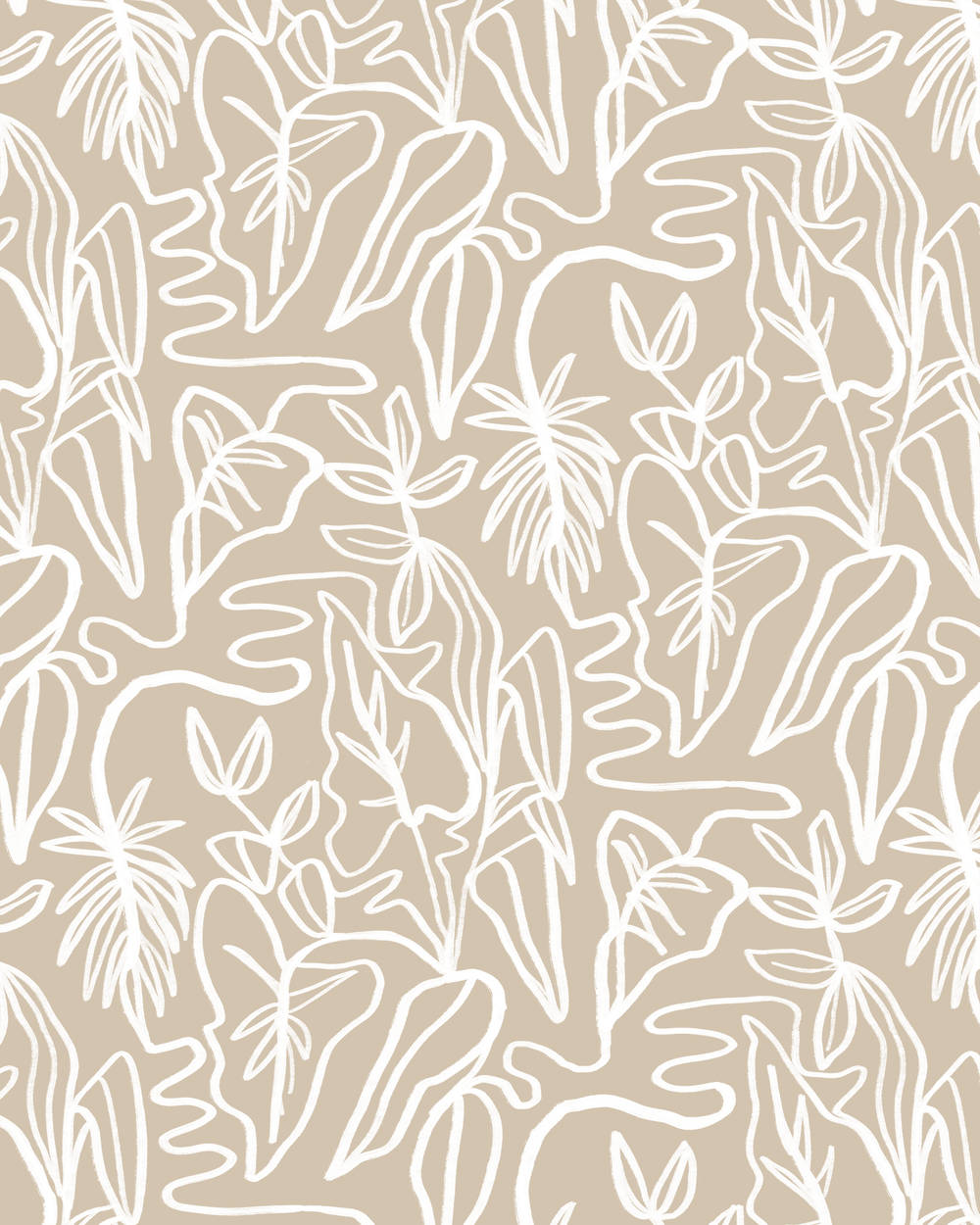 neutral iphone leaf abstract, beige, white, SD Phone Wallpaper