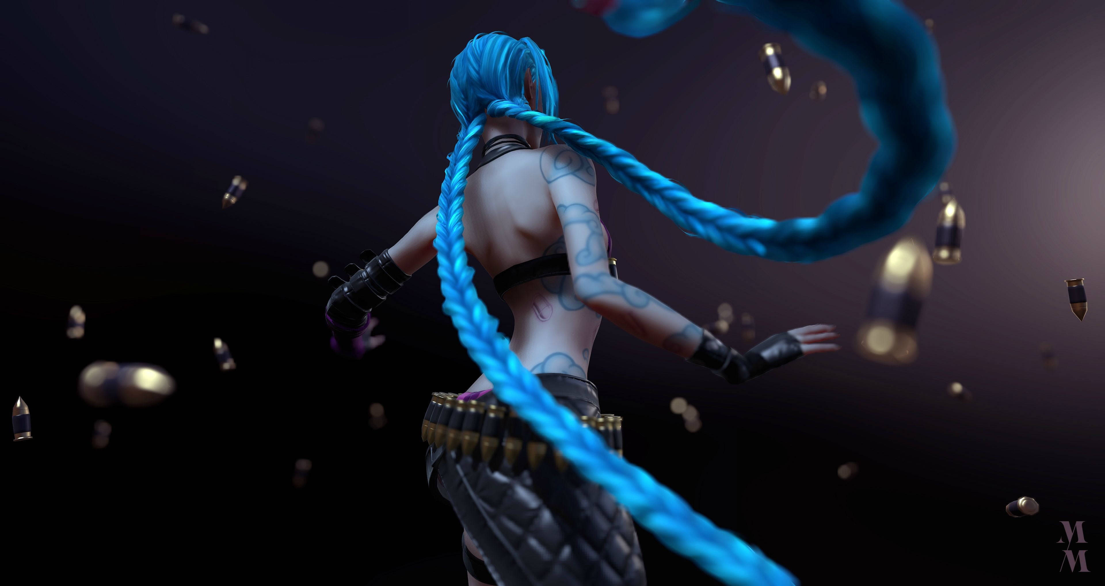 League Of Legends, Android, blue hair, 4K Desktop Wallpaper