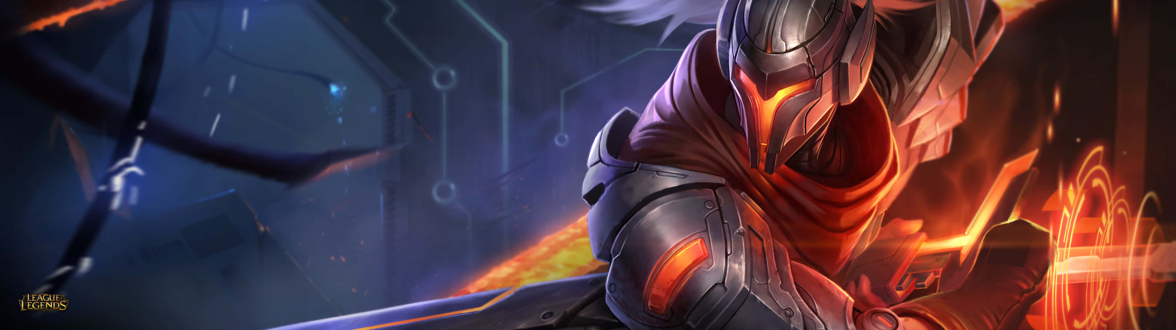 League of Legends, futuristic warrior, glowing armor, 4K Desktop Wallpaper
