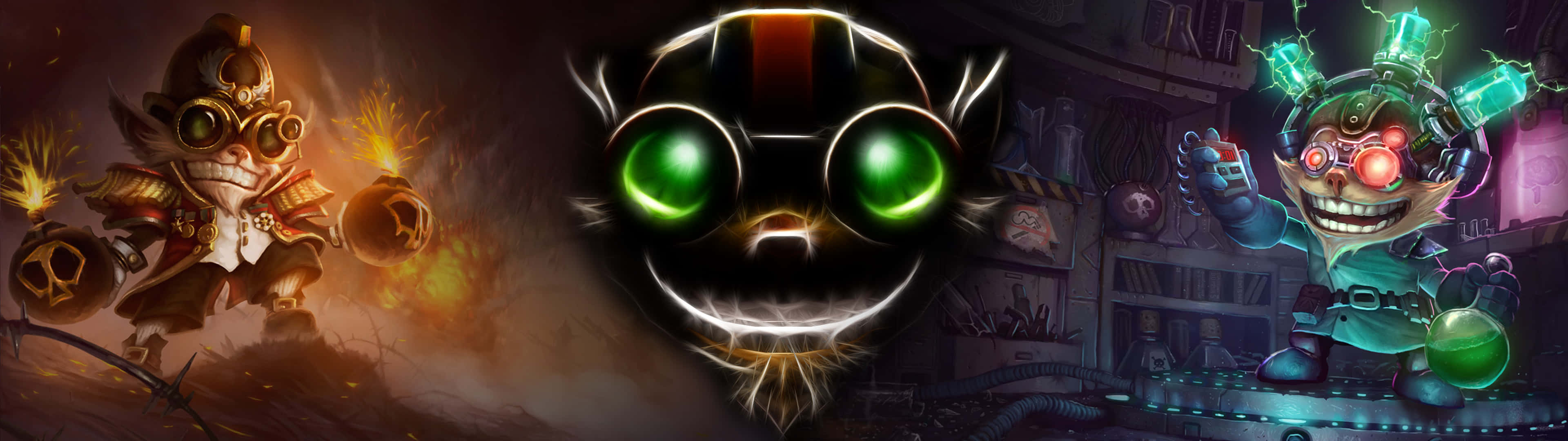League Of Legends, dual screen, robotic characters, 4K Desktop Wallpaper