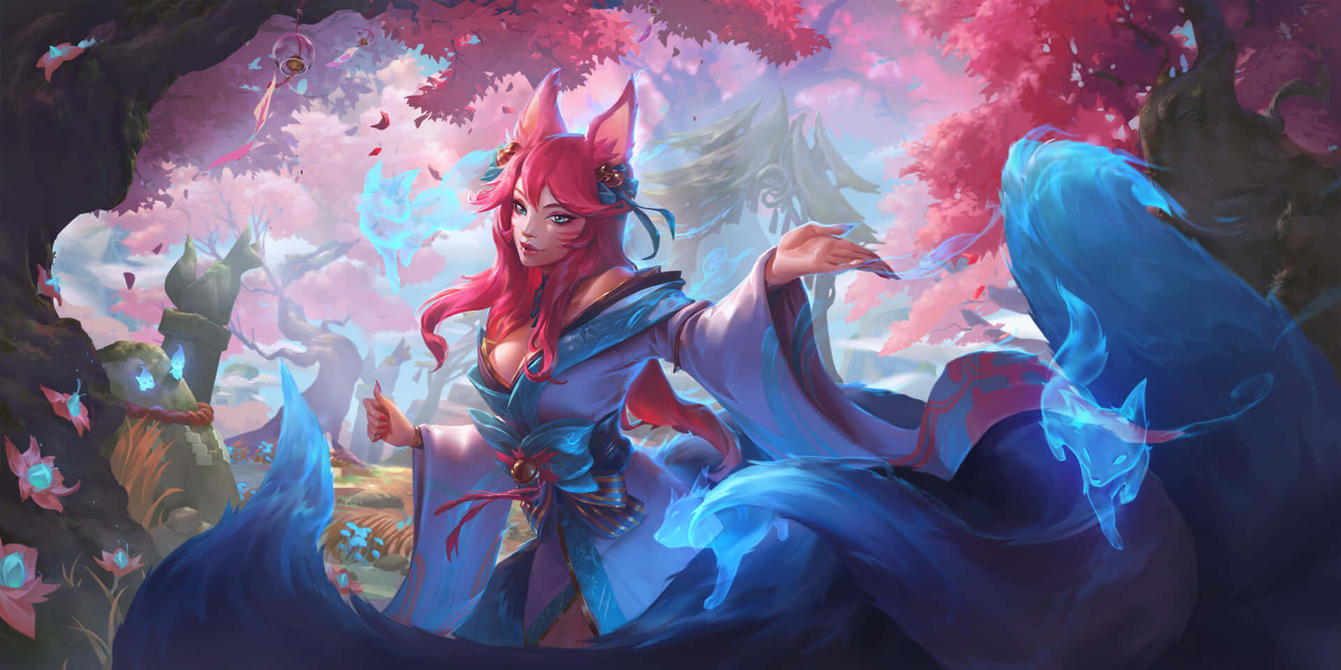 League Of Legends, dual screen, fox spirit, Full HD Desktop Wallpaper