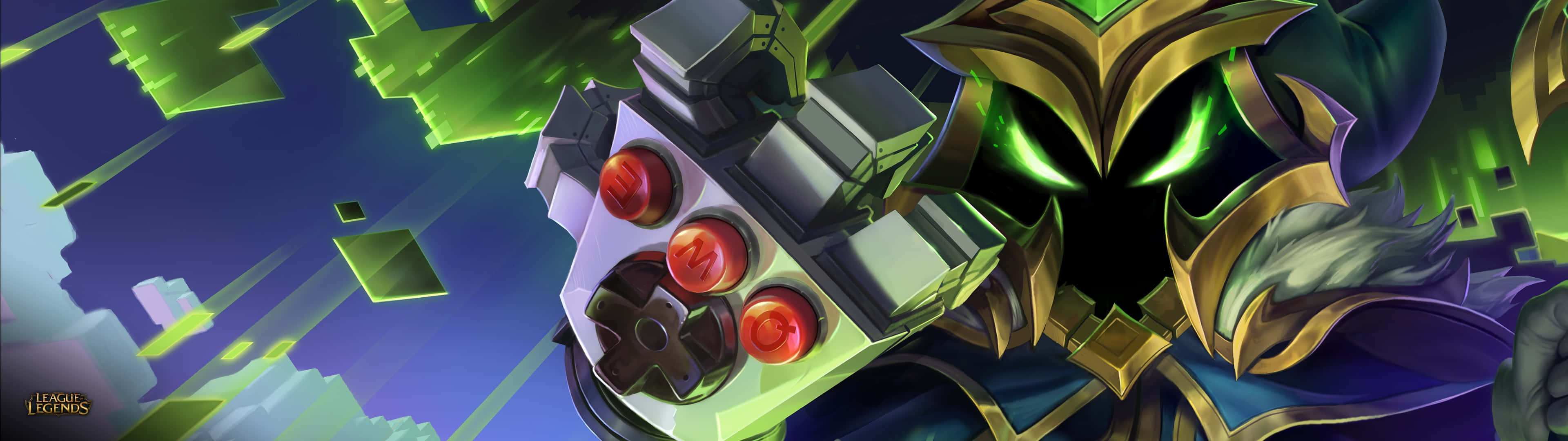 League Of Legends, glowing green eyes, red glowing orbs, 4K Desktop Wallpaper
