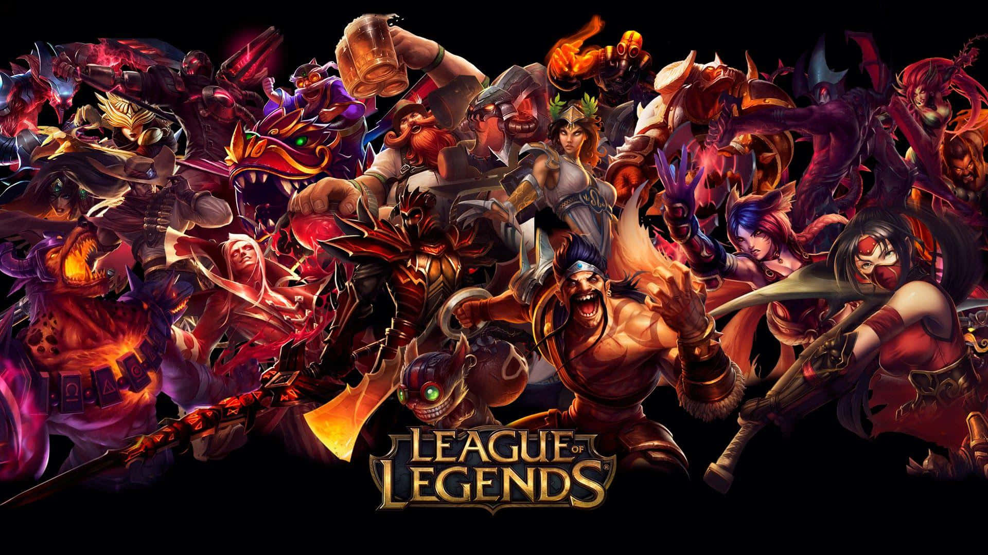 League of Legends, fantasy characters, chaotic battle scene, Full HD Desktop Wallpaper