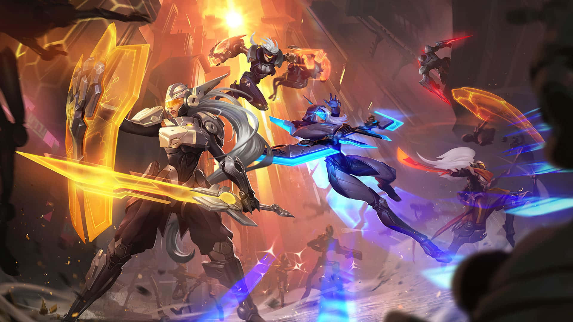 League Of Legends, armored warriors, glowing swords, Full HD Desktop Wallpaper