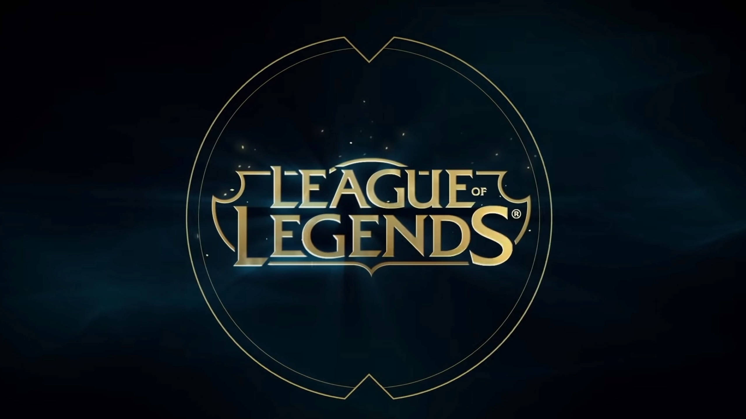 League Of Legends, gold, dark textured background, 2K Desktop Wallpaper