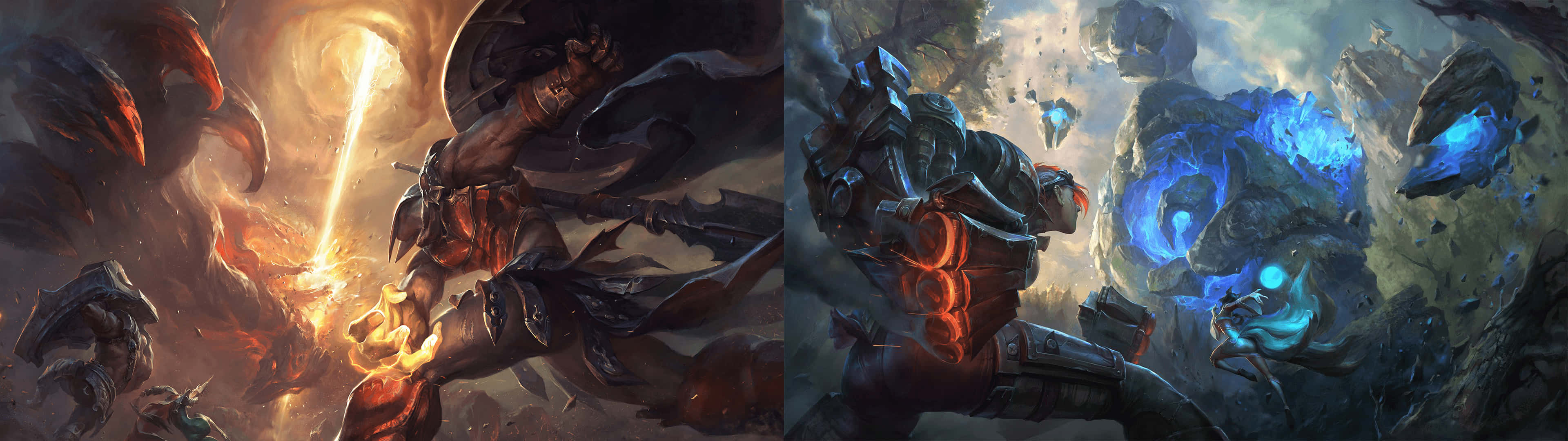 League Of Legends, warrior in dark armor, glowing sword, 4K Desktop Wallpaper