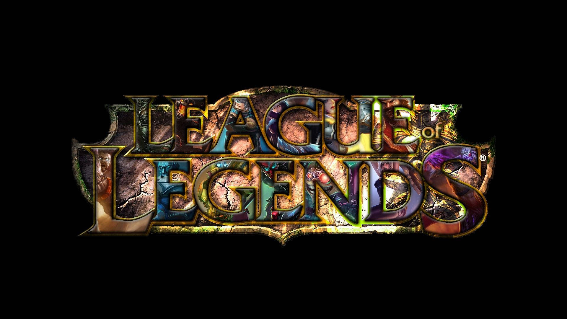 League Of Legends Logo, fantasy artwork, black background, Full HD Desktop Wallpaper