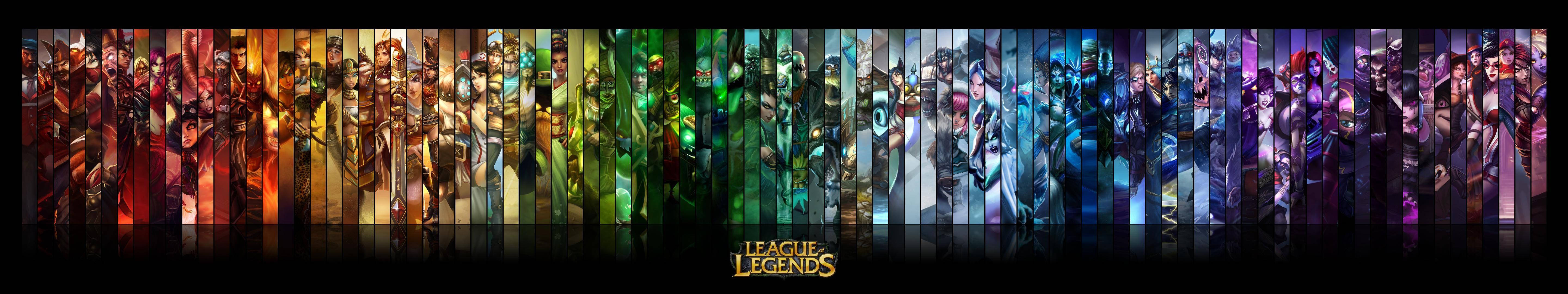 League Of Legends, champions, rainbow-striped, 5K Desktop Wallpaper