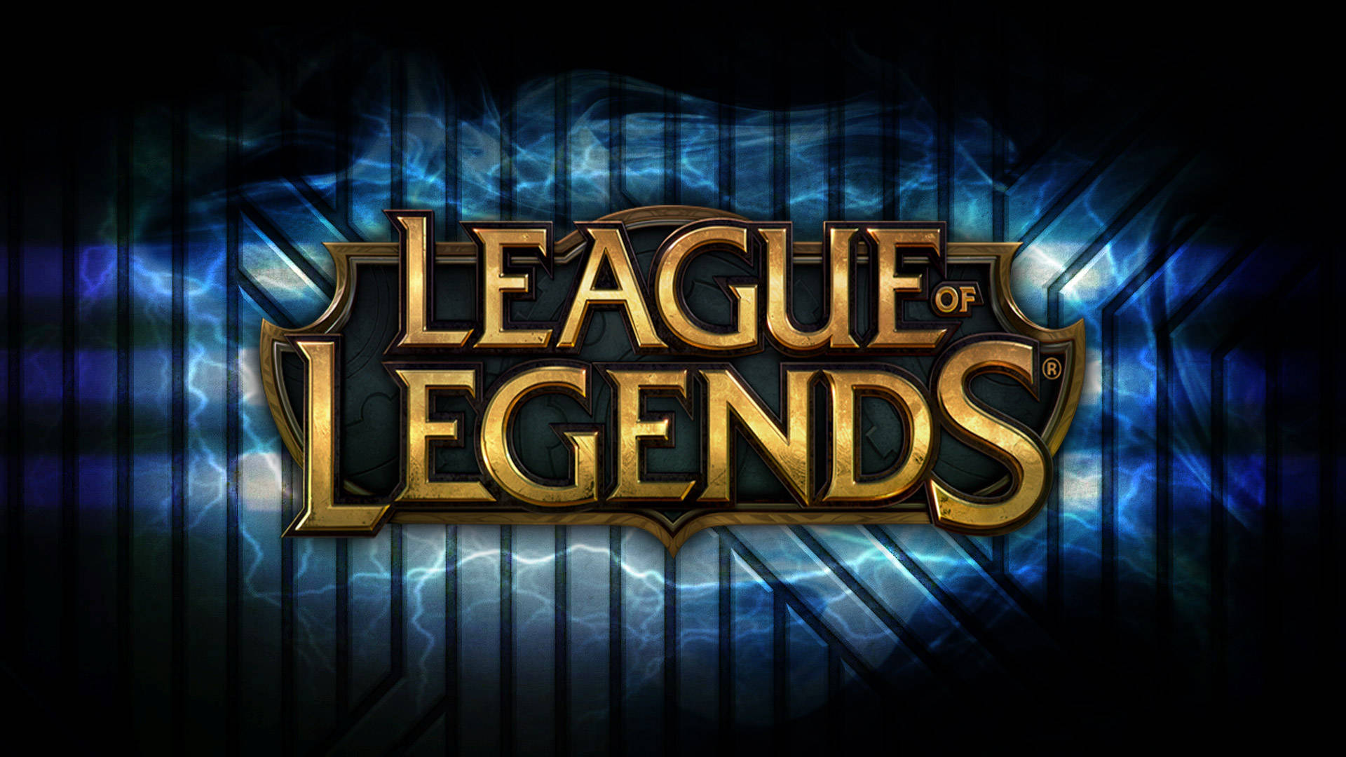 League Of Legends, gilded, dark blue electric background, Full HD Desktop Wallpaper