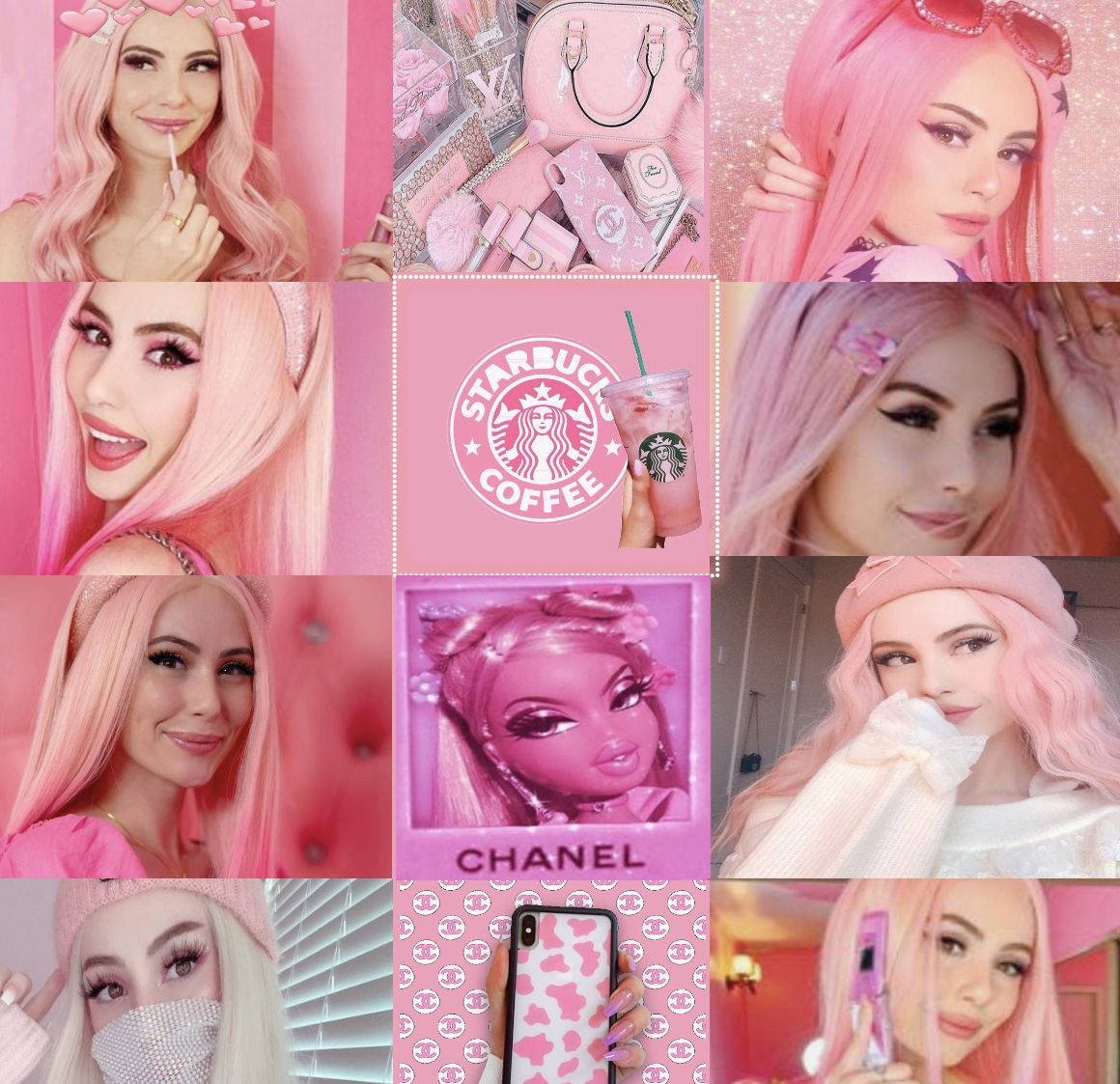 Leah Ashe, pink hair, luxury brand items, SD Desktop Wallpaper