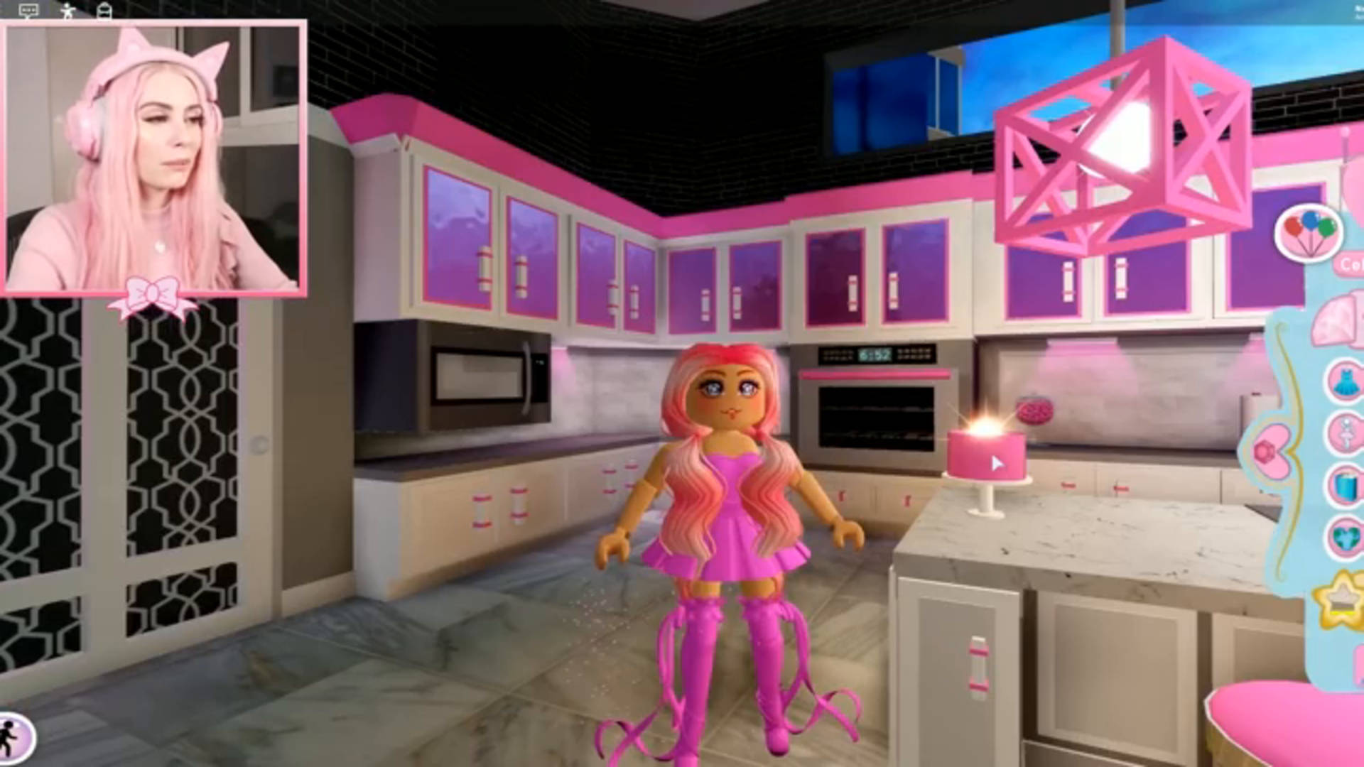 Leah Ashe, pink dress, pink-haired avatar, Full HD Desktop Wallpaper