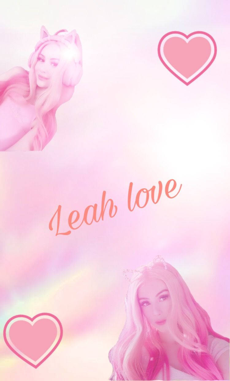 Leah Ashe, soft pink gradient, woman with cat ears, SD Phone Wallpaper