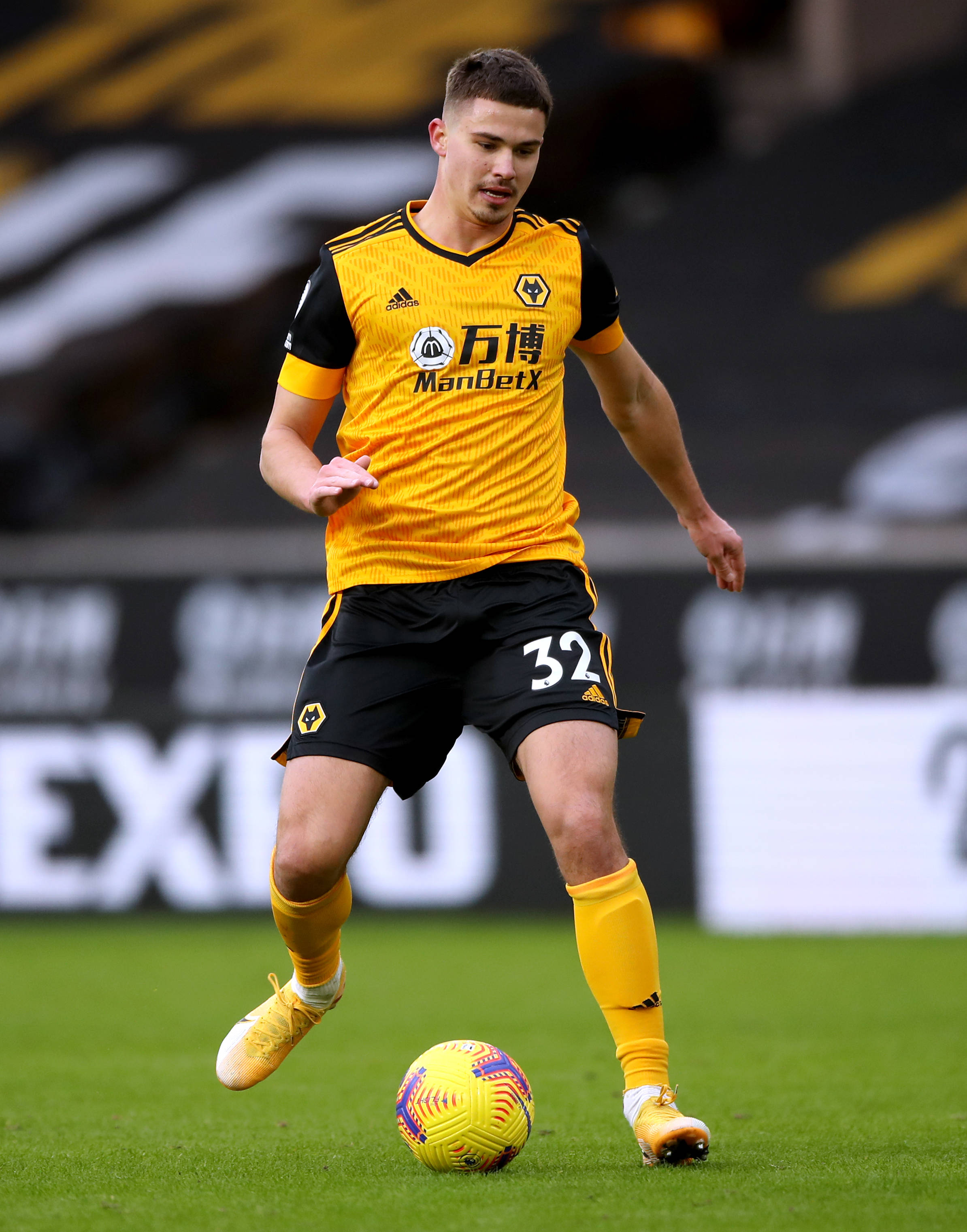 Leander Dendoncker, yellow and black kit, colorful ball, 2K Phone Wallpaper
